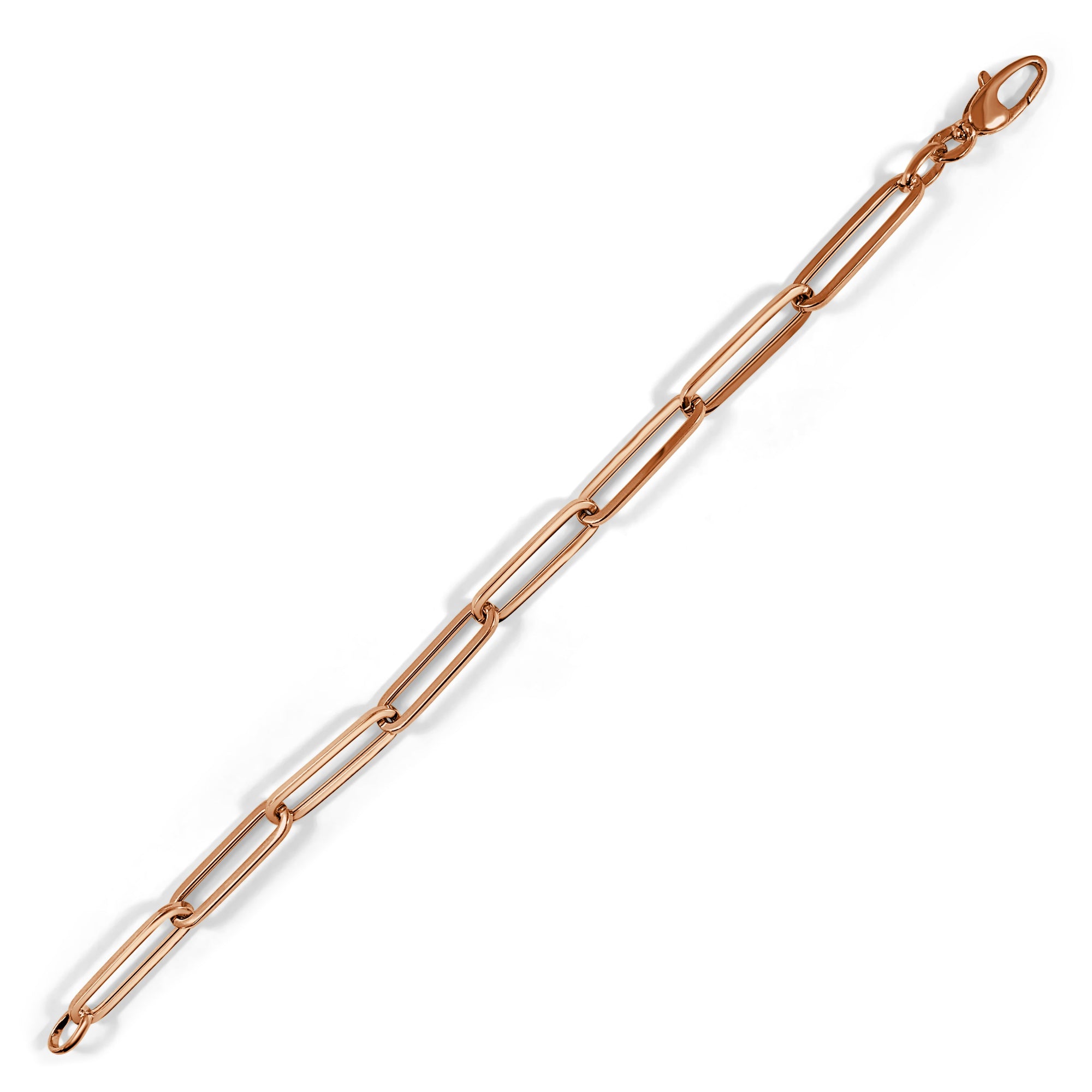 14K Gold Extra-Large Paperclip Link Bracelet- rose 2