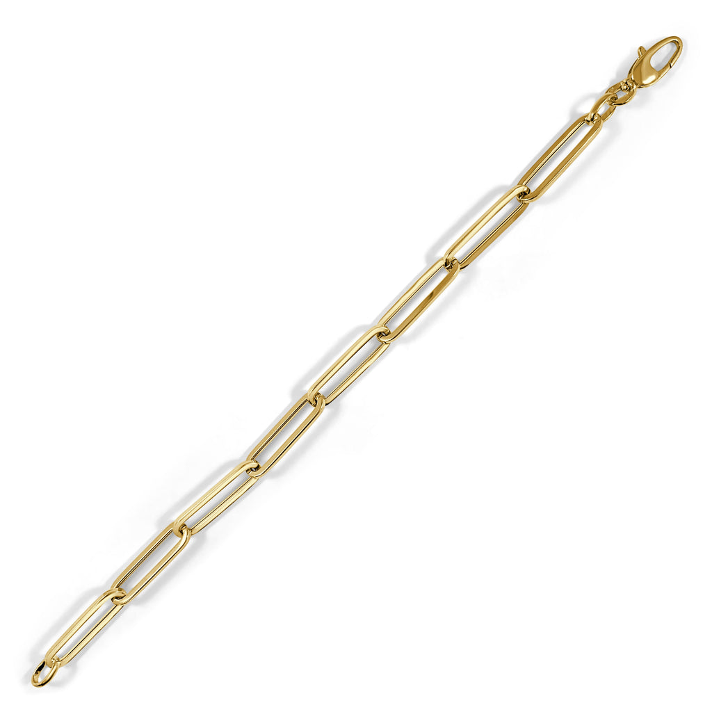 14K Gold Extra-Large Paperclip Link Bracelet- Yellow