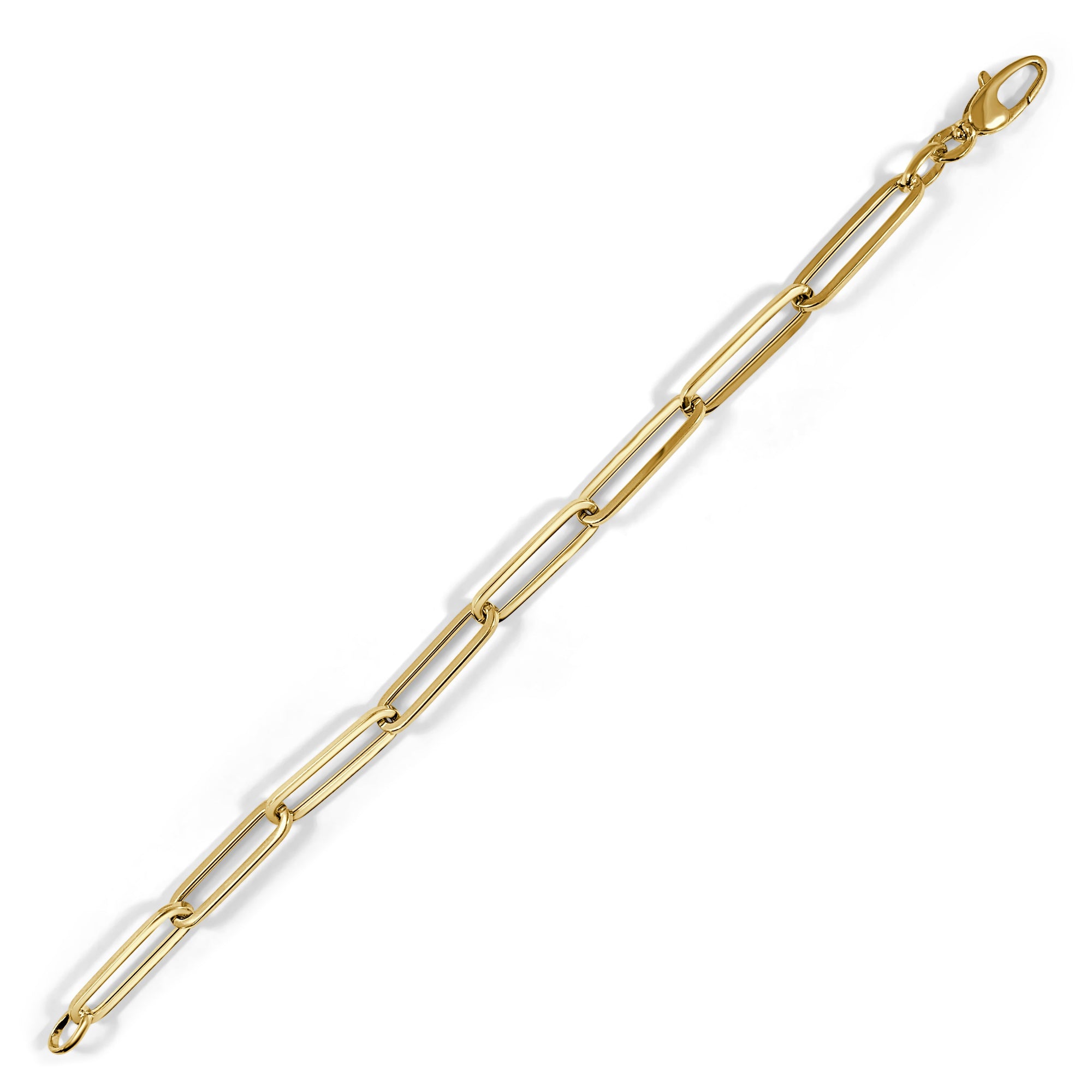 14K Gold Extra-Large Paperclip Link Bracelet- Yellow