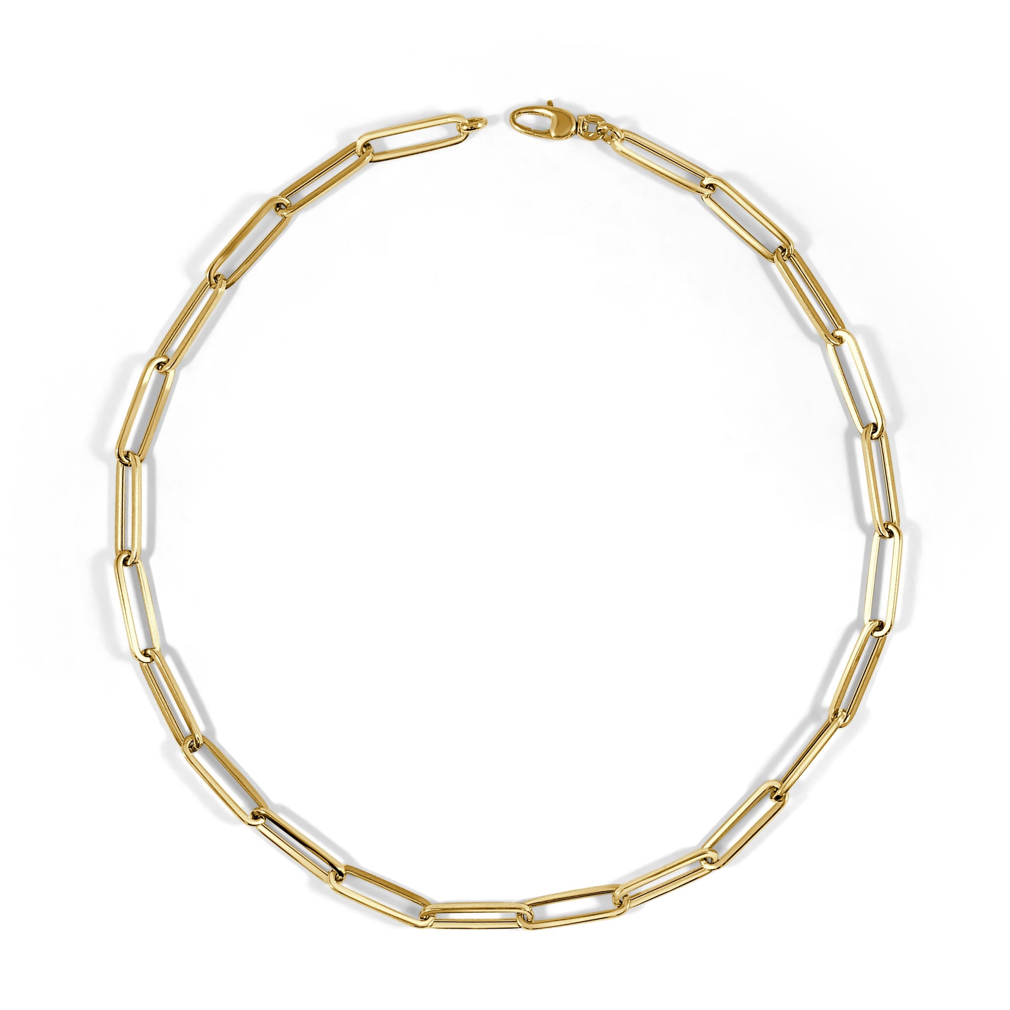 14k Gold Extra-Large Paperclip Link Necklace - Yellow