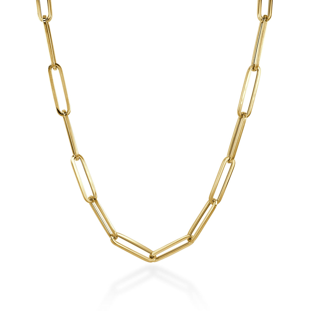 14k Gold Extra-Large Paperclip Link Necklace - Yellow