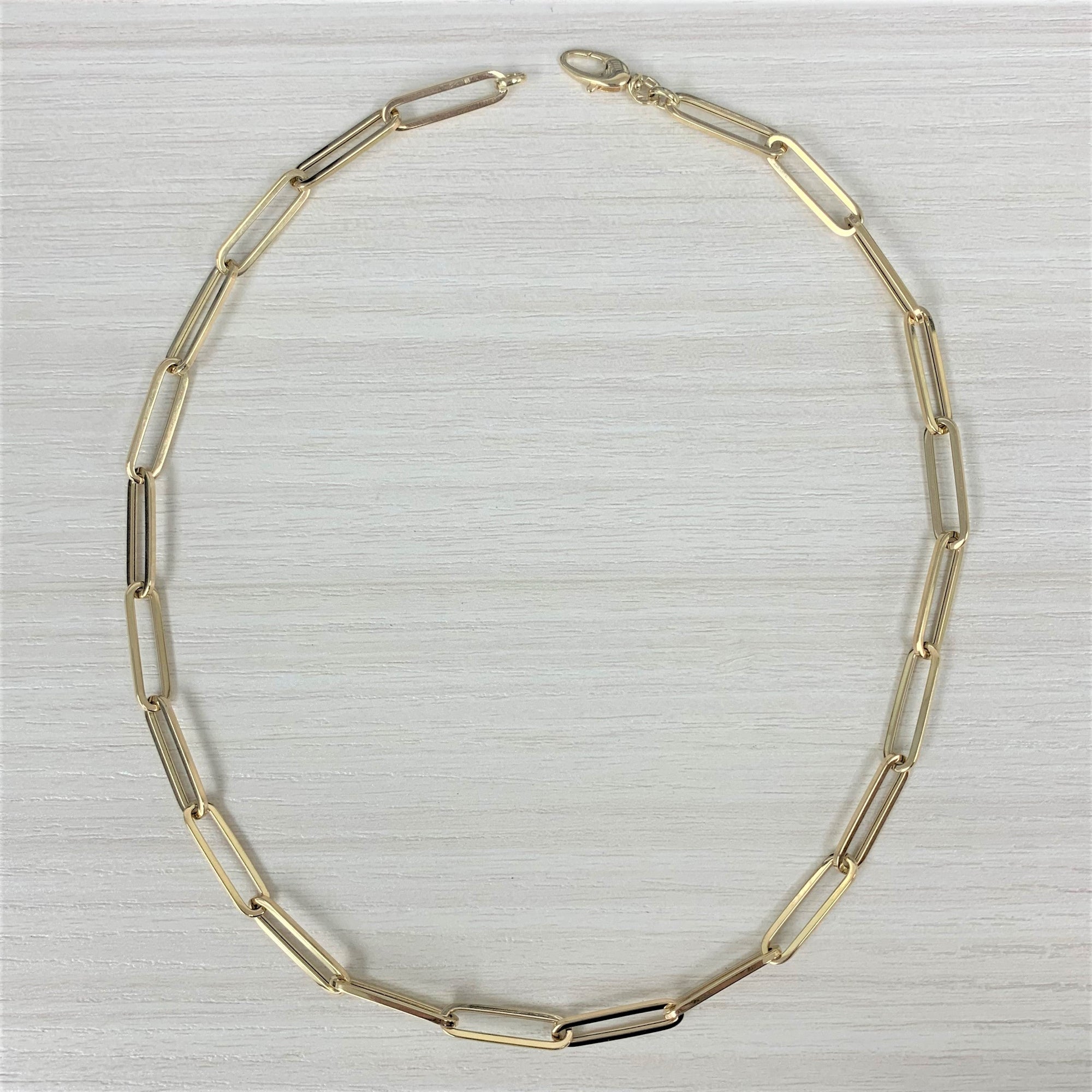 14k Gold Extra-Large Paperclip Link Necklace - Yellow