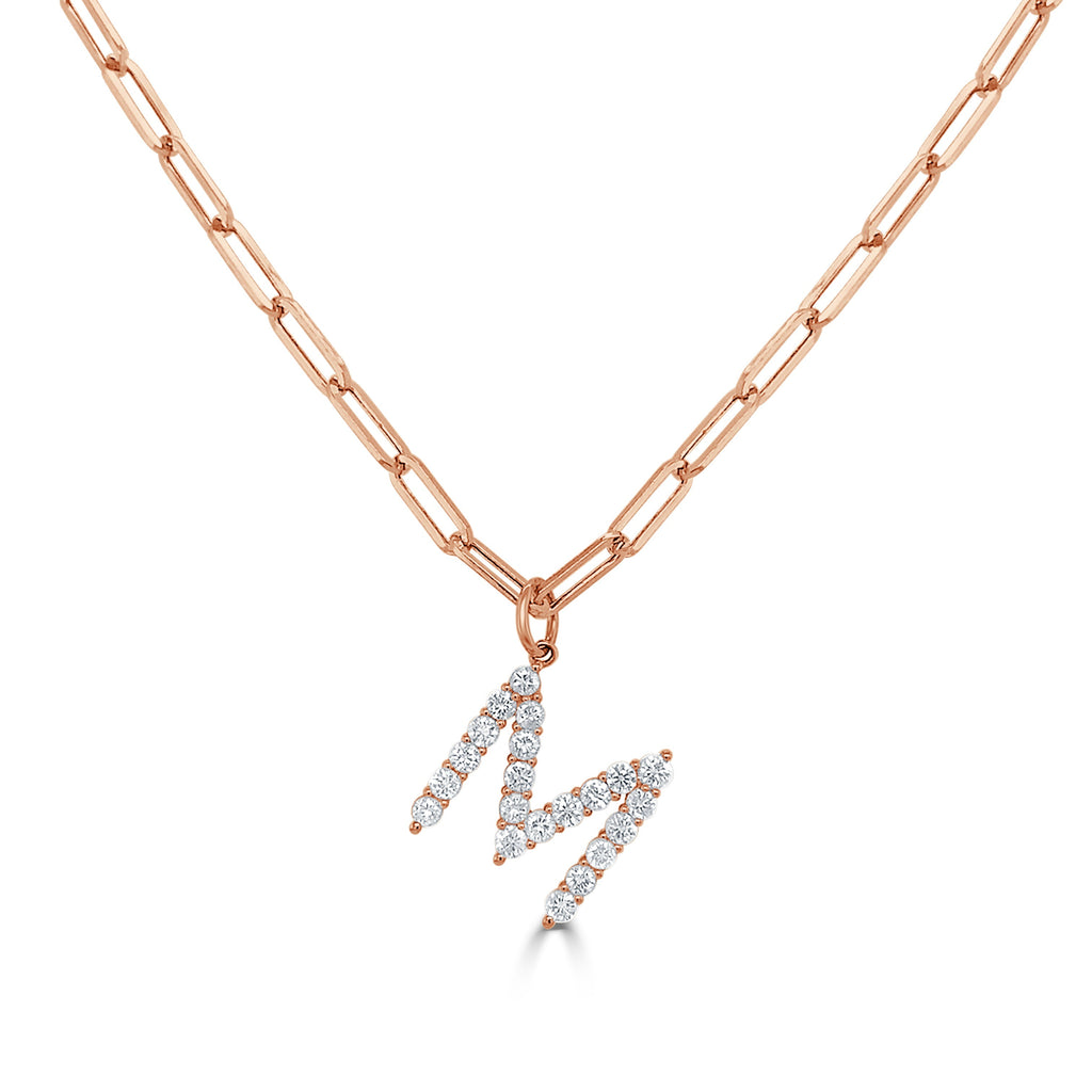 Personalized Diamond Initial Necklace, 14K