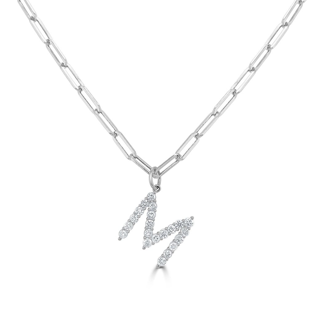 Personalized Diamond Initial Necklace, 14K