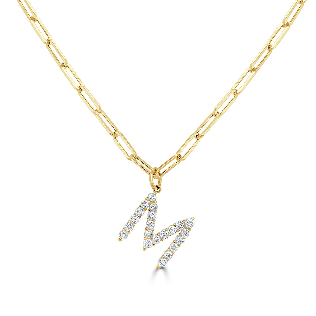 Personalized Diamond Initial Necklace, 14K