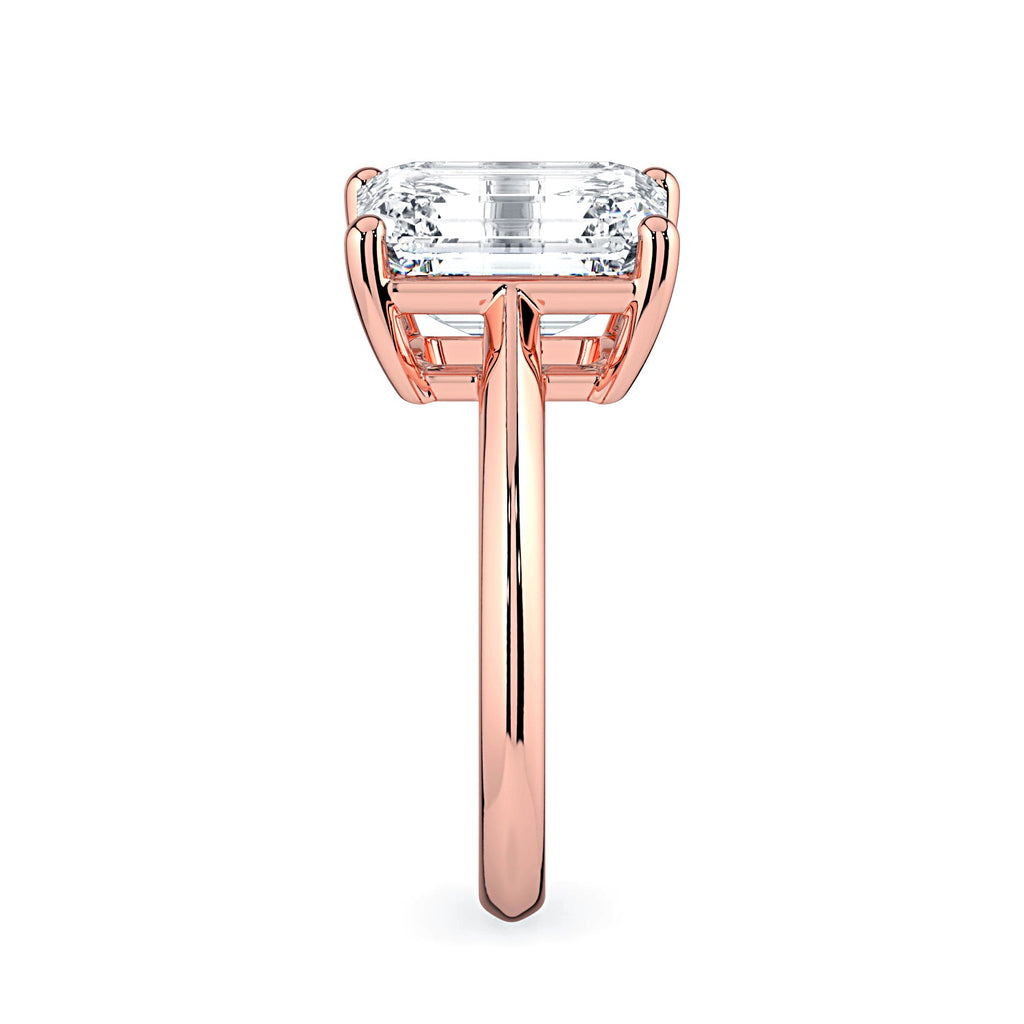 Emerald-Cut Solitaire Diamond Engagement Ring -Rose