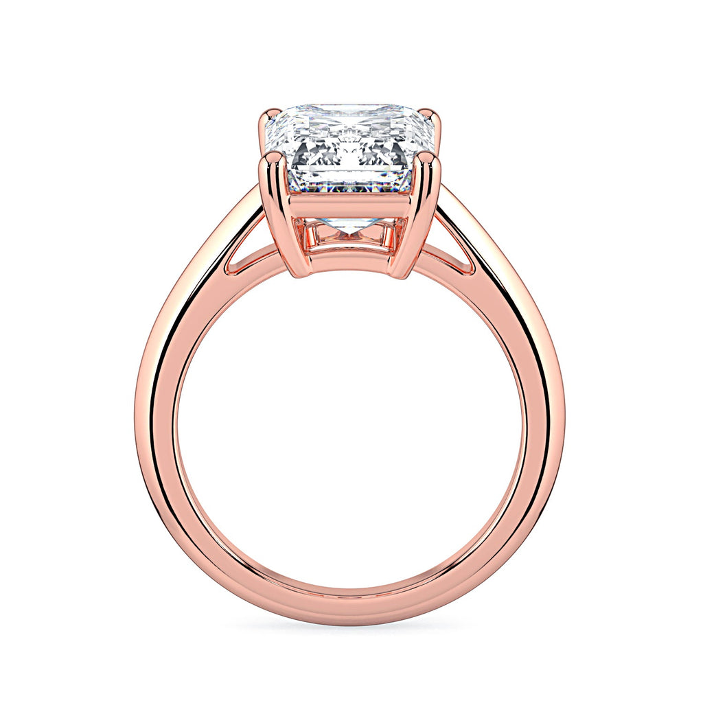 Emerald-Cut Solitaire Diamond Engagement Ring -Rose