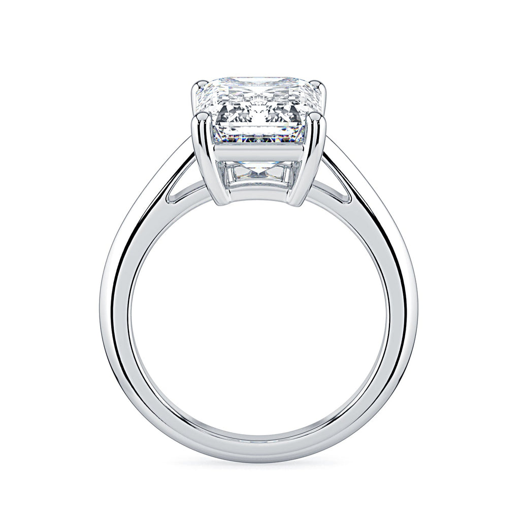 Emerald-Cut Solitaire Diamond Engagement Ring -White