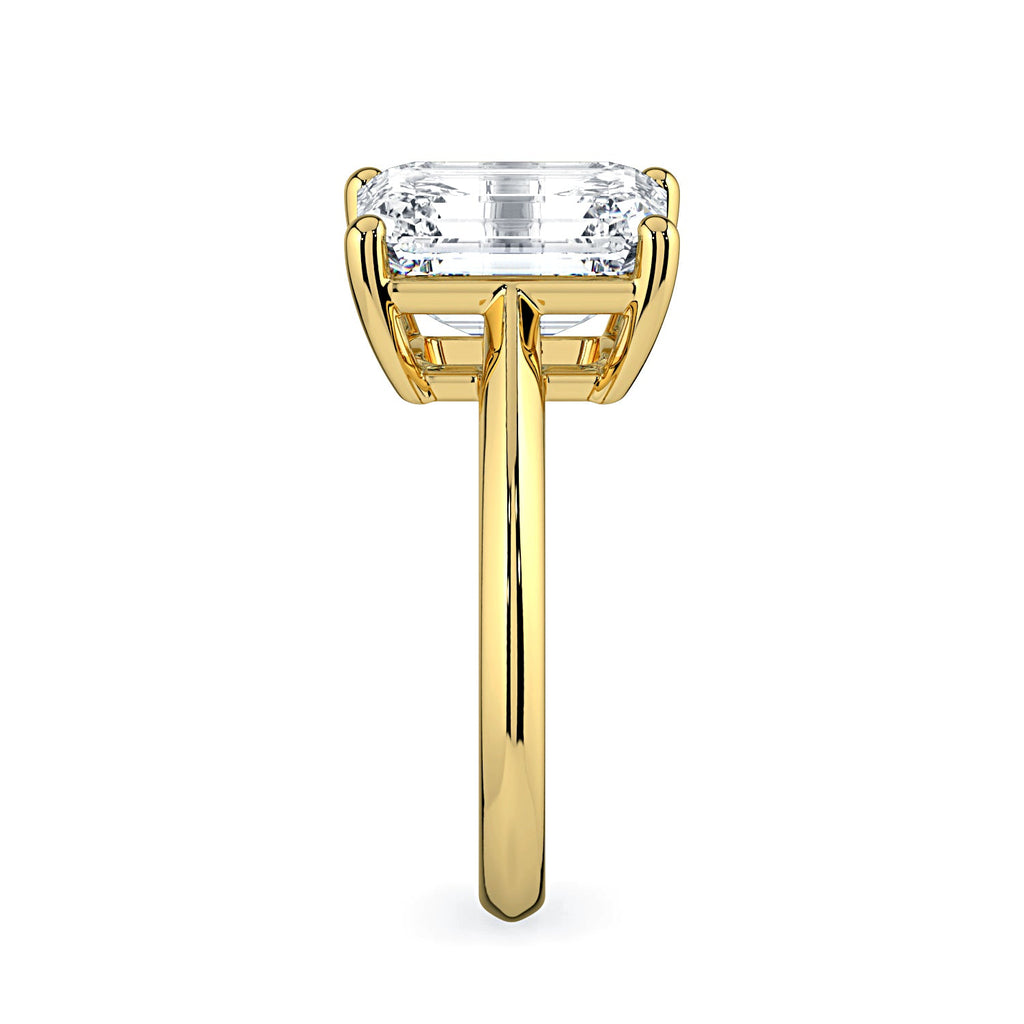 Emerald-Cut Solitaire Diamond Engagement Ring -Yellow