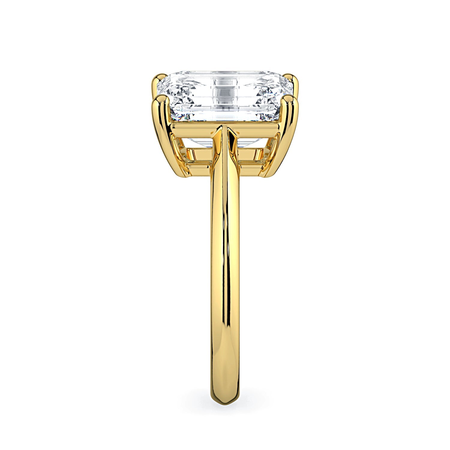 Emerald-Cut Solitaire Diamond Engagement Ring -Yellow