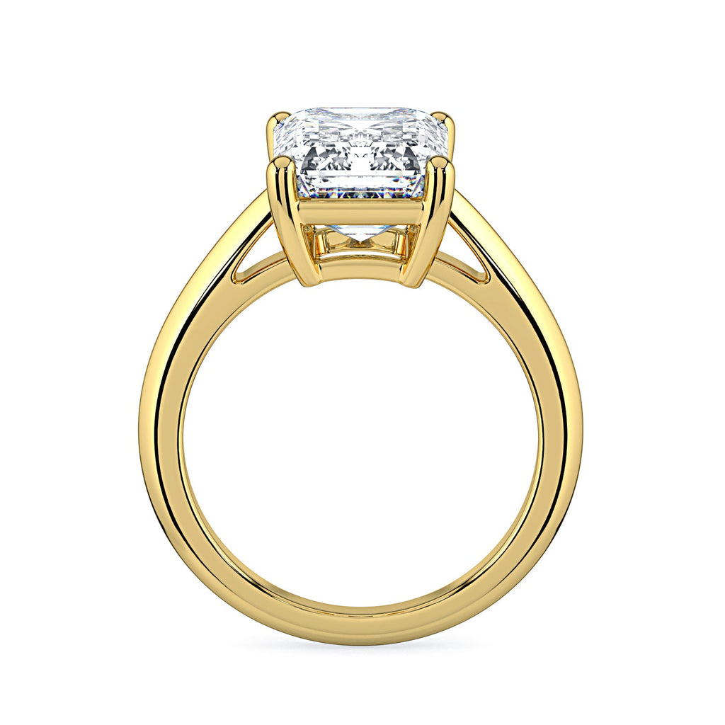 Emerald-Cut Solitaire Diamond Engagement Ring -Yellow
