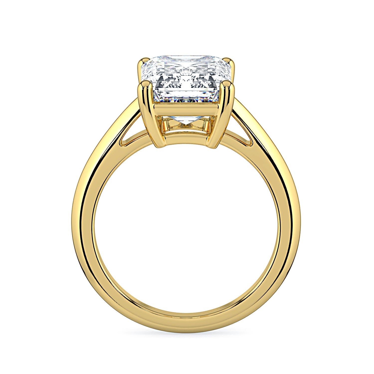 Emerald-Cut Solitaire Diamond Engagement Ring -Yellow