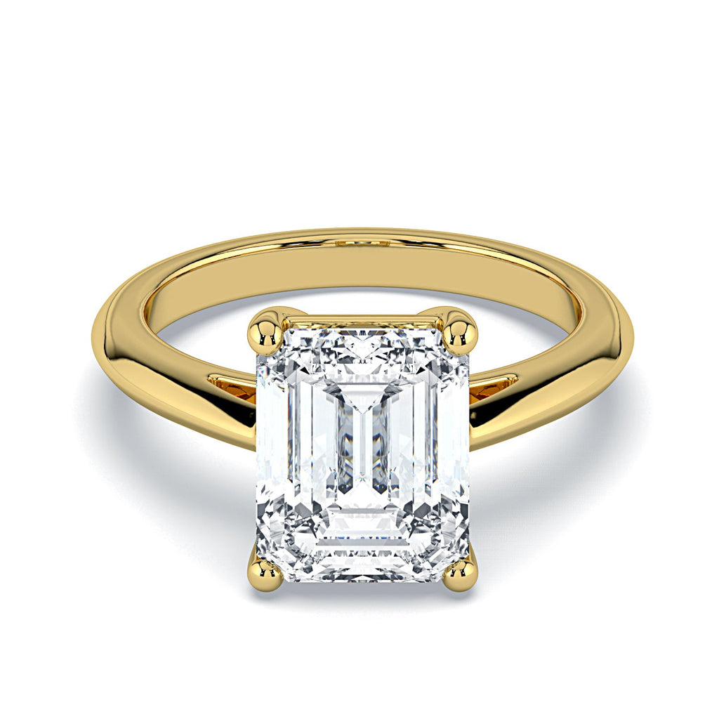 Emerald-Cut Solitaire Diamond Engagement Ring -Yellow