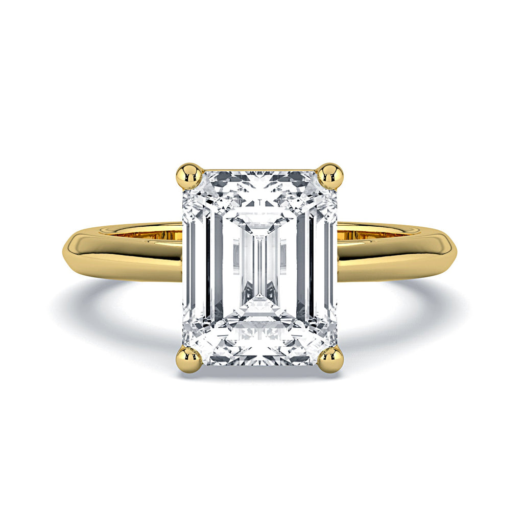 Emerald-Cut Solitaire Diamond Engagement Ring -Yellow