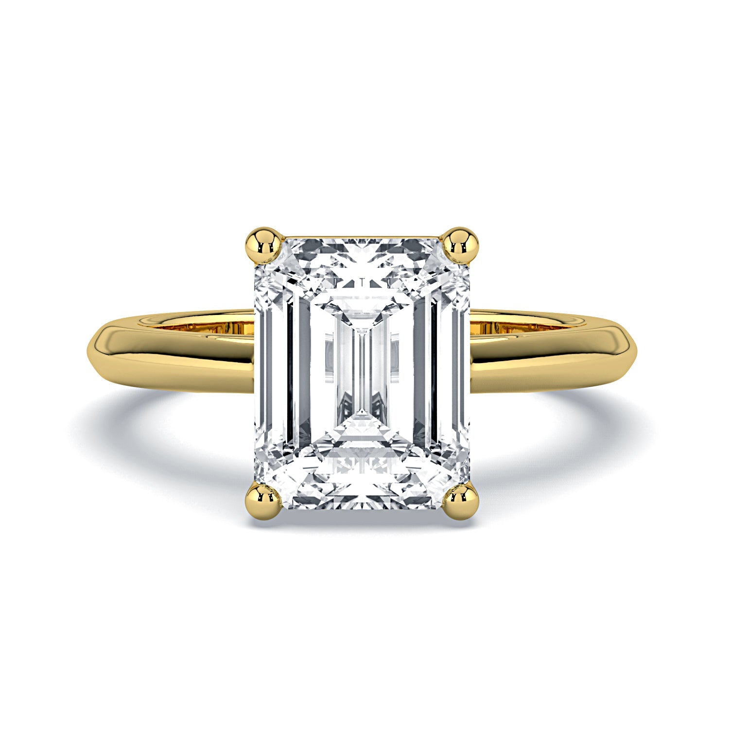 Emerald-Cut Solitaire Diamond Engagement Ring -Yellow