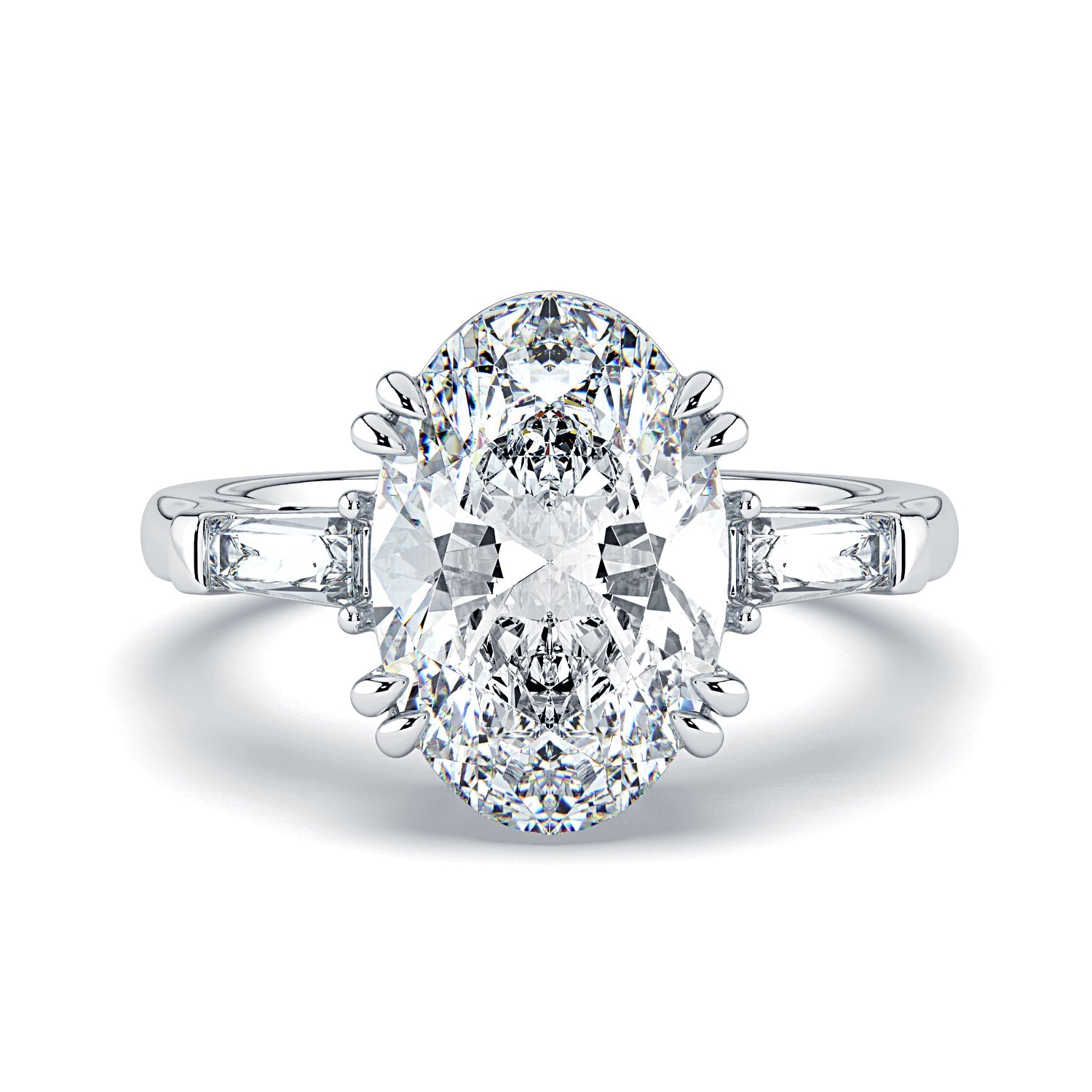 Oval Diamond Engagement Ring, 18K