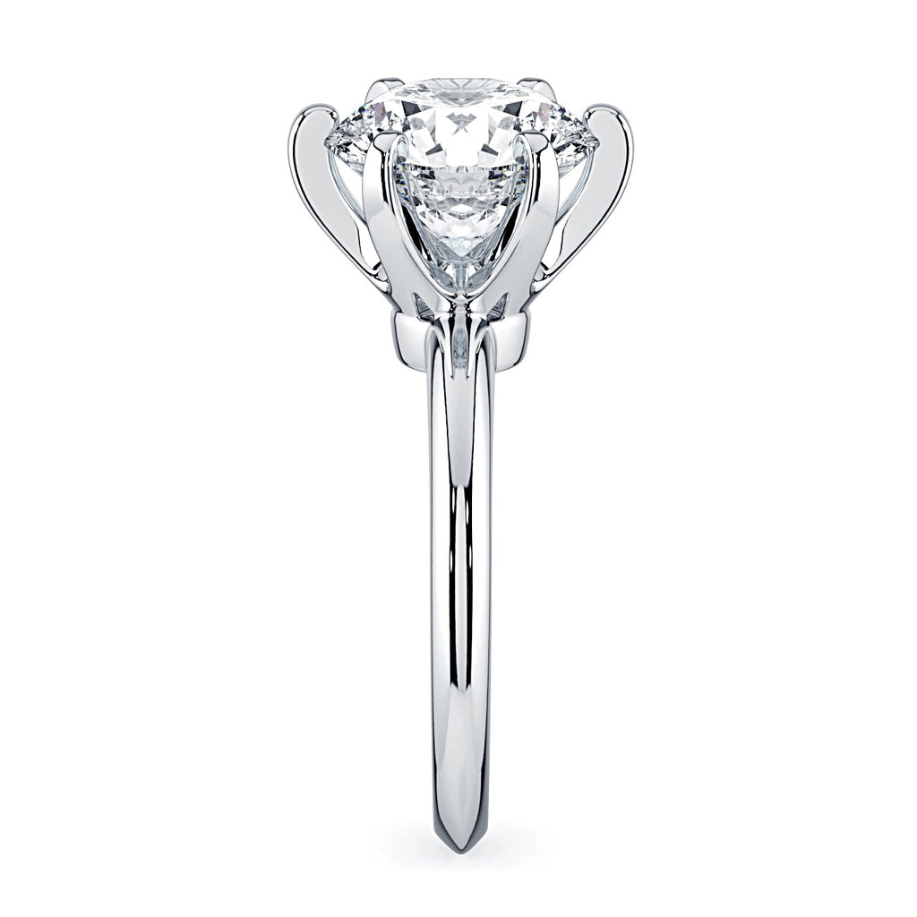 Round 6-Prong Solitaire Diamond Engagement Ring - White