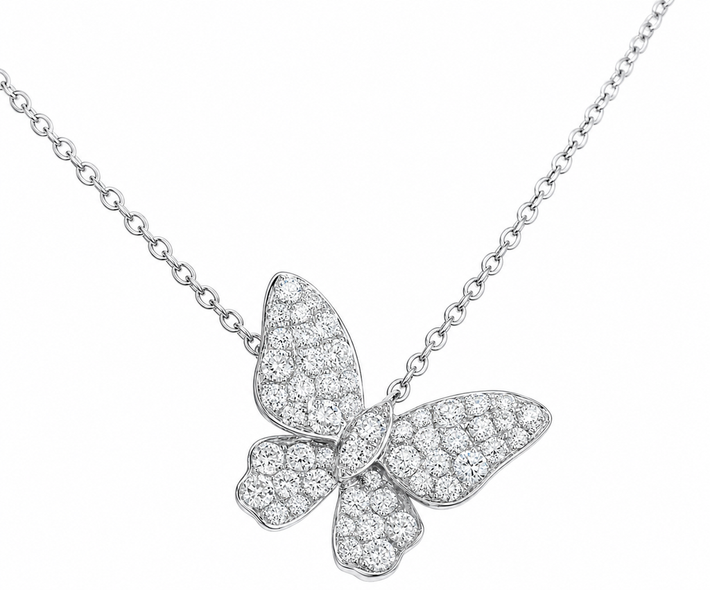 Butterfly Diamond Necklace, 18K