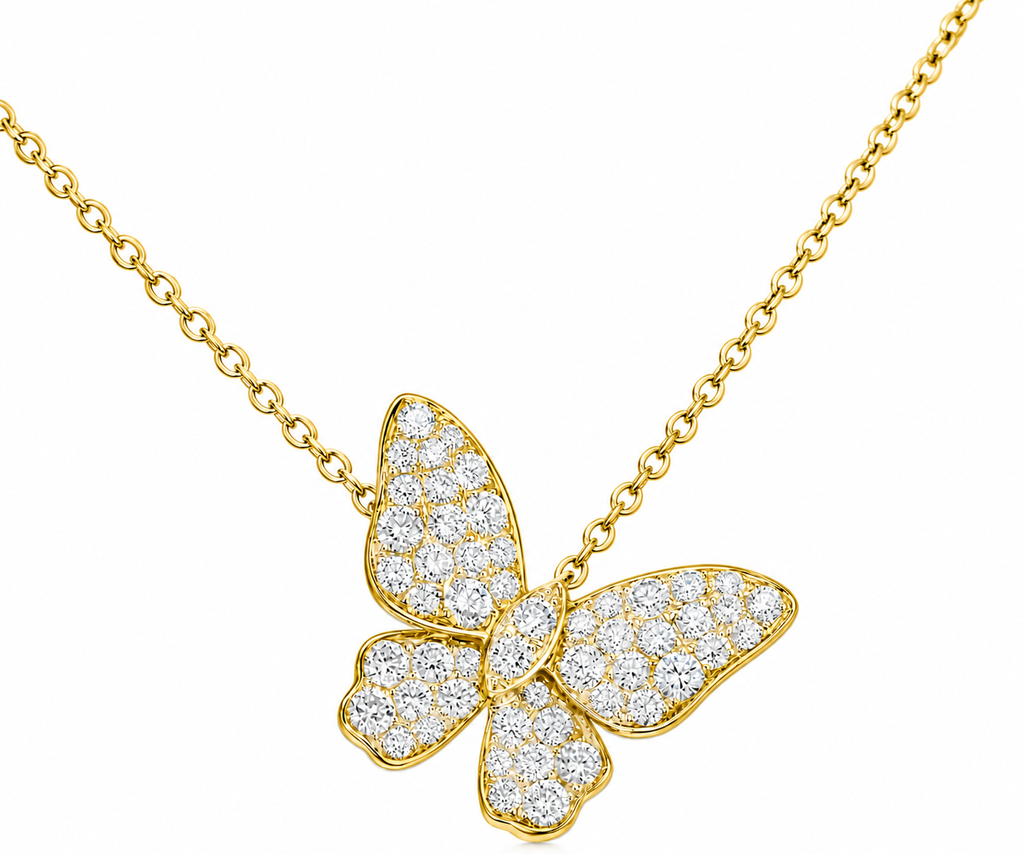 Butterfly Diamond Necklace, 18K