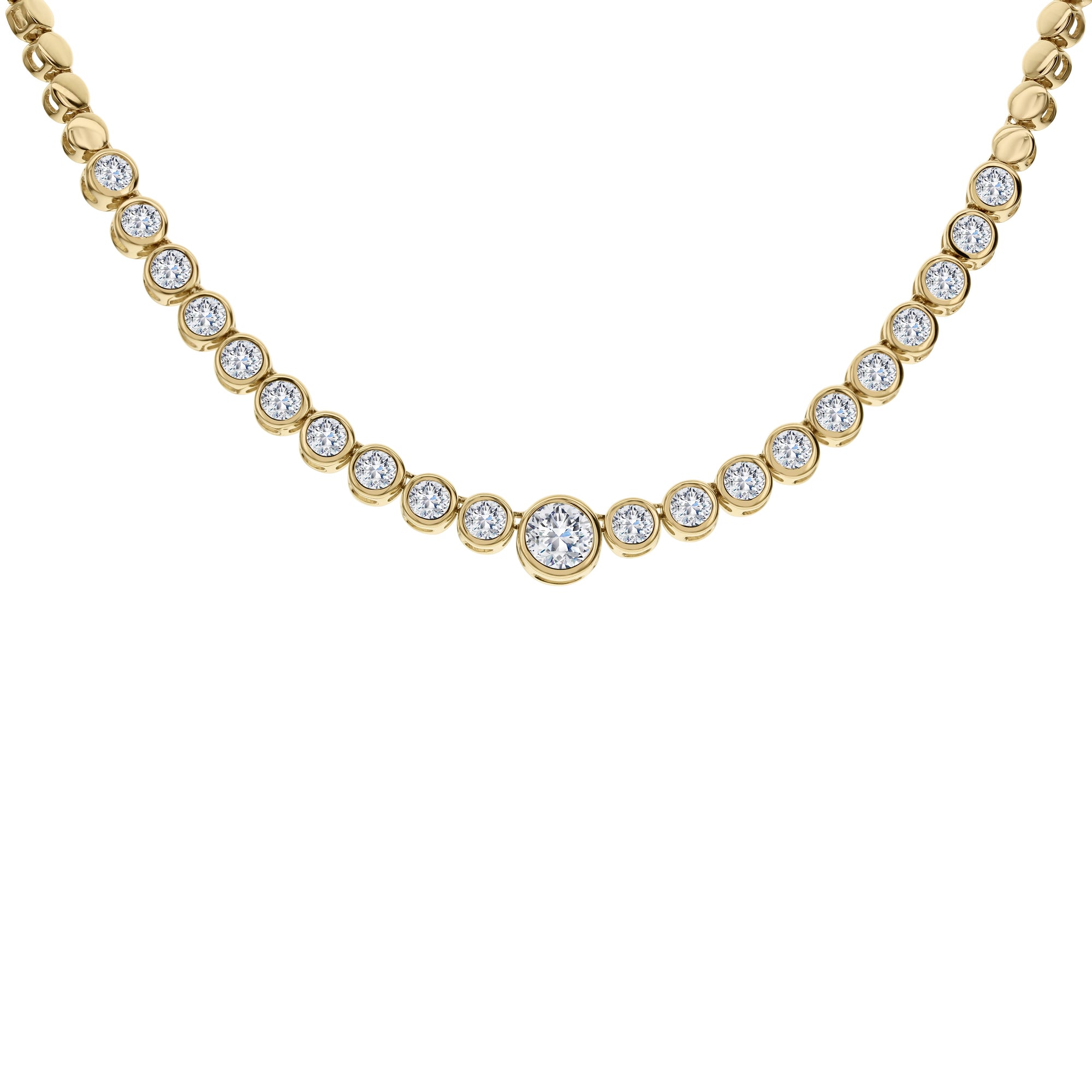Round Diamond Necklace-Yellow