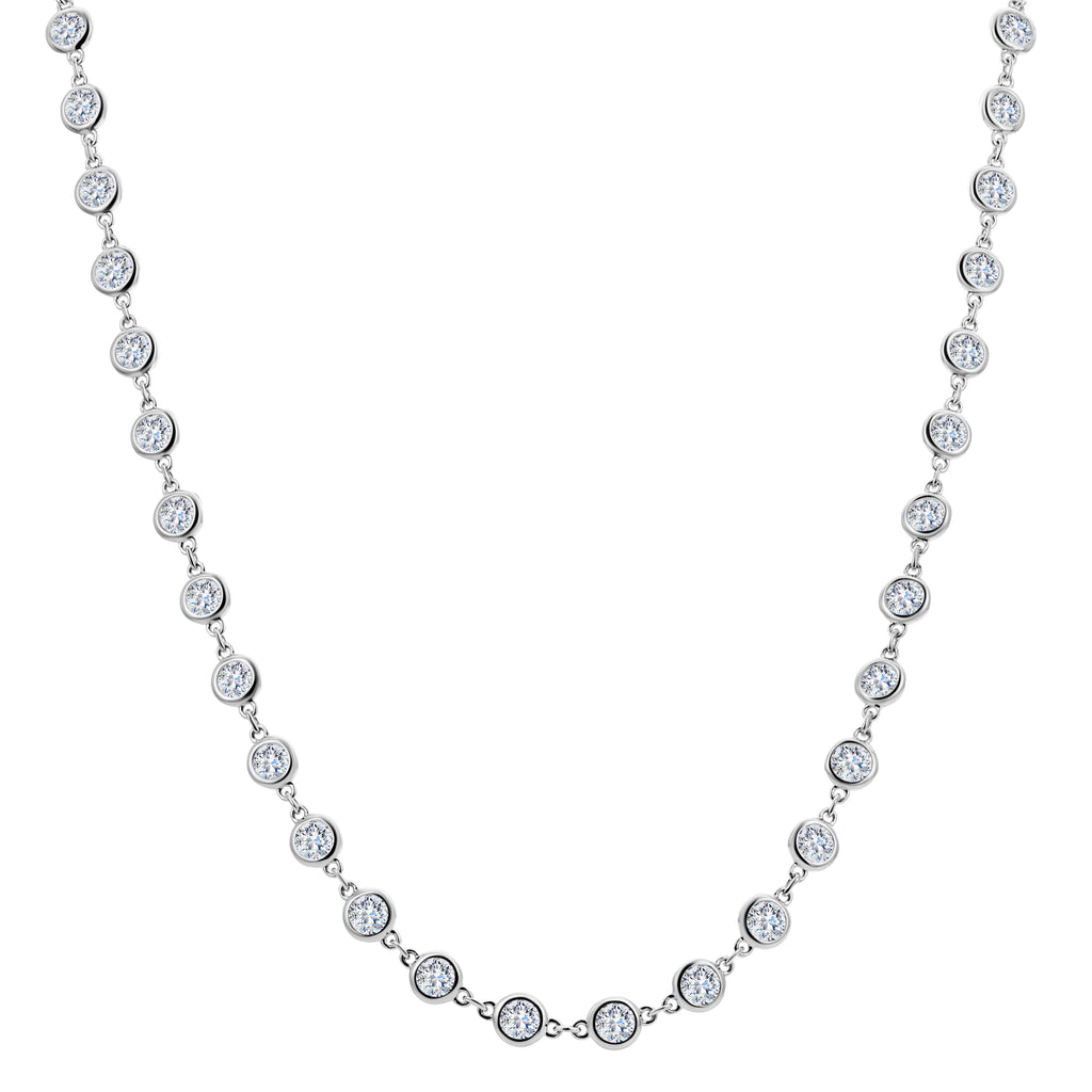 Round Diamond Necklace-White