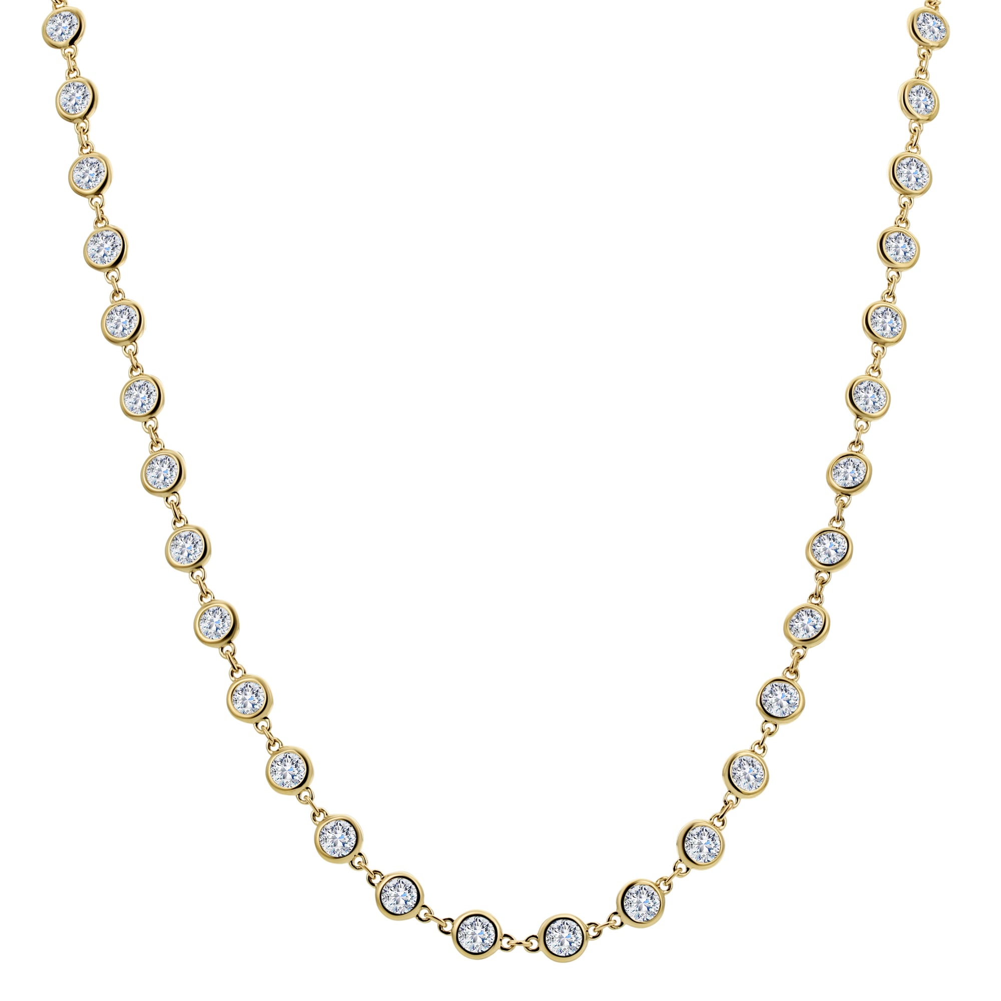 Round Diamond Necklace-Yellow