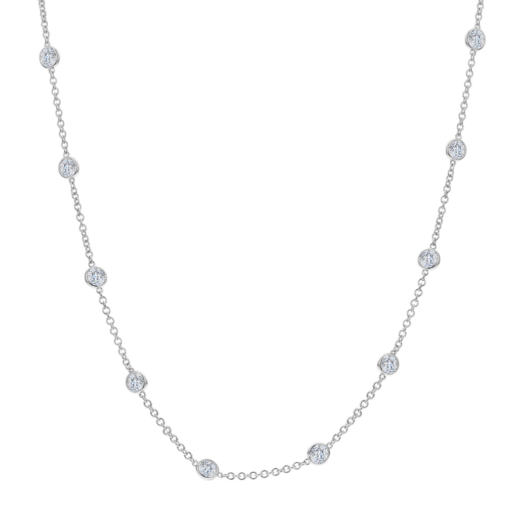 Round Diamond Necklace-White