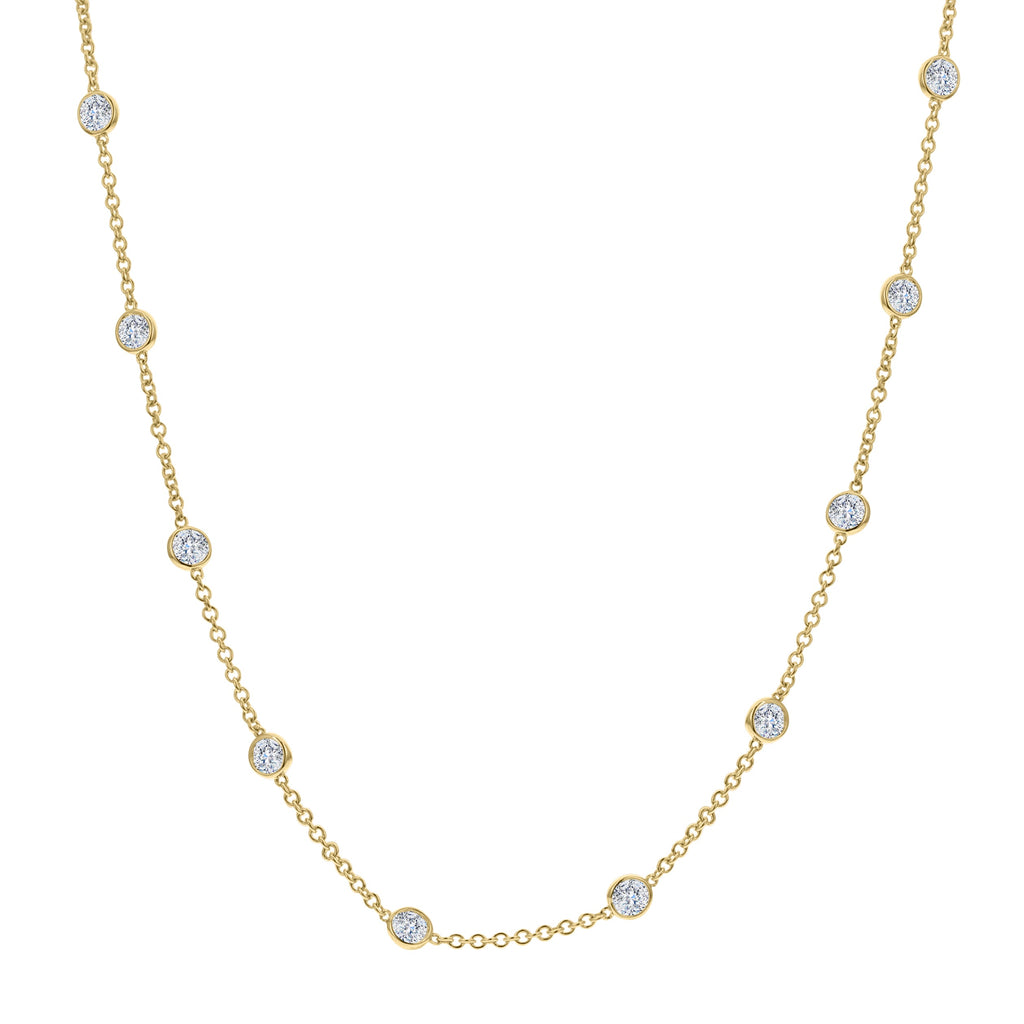 Round Diamond Necklace-Yellow