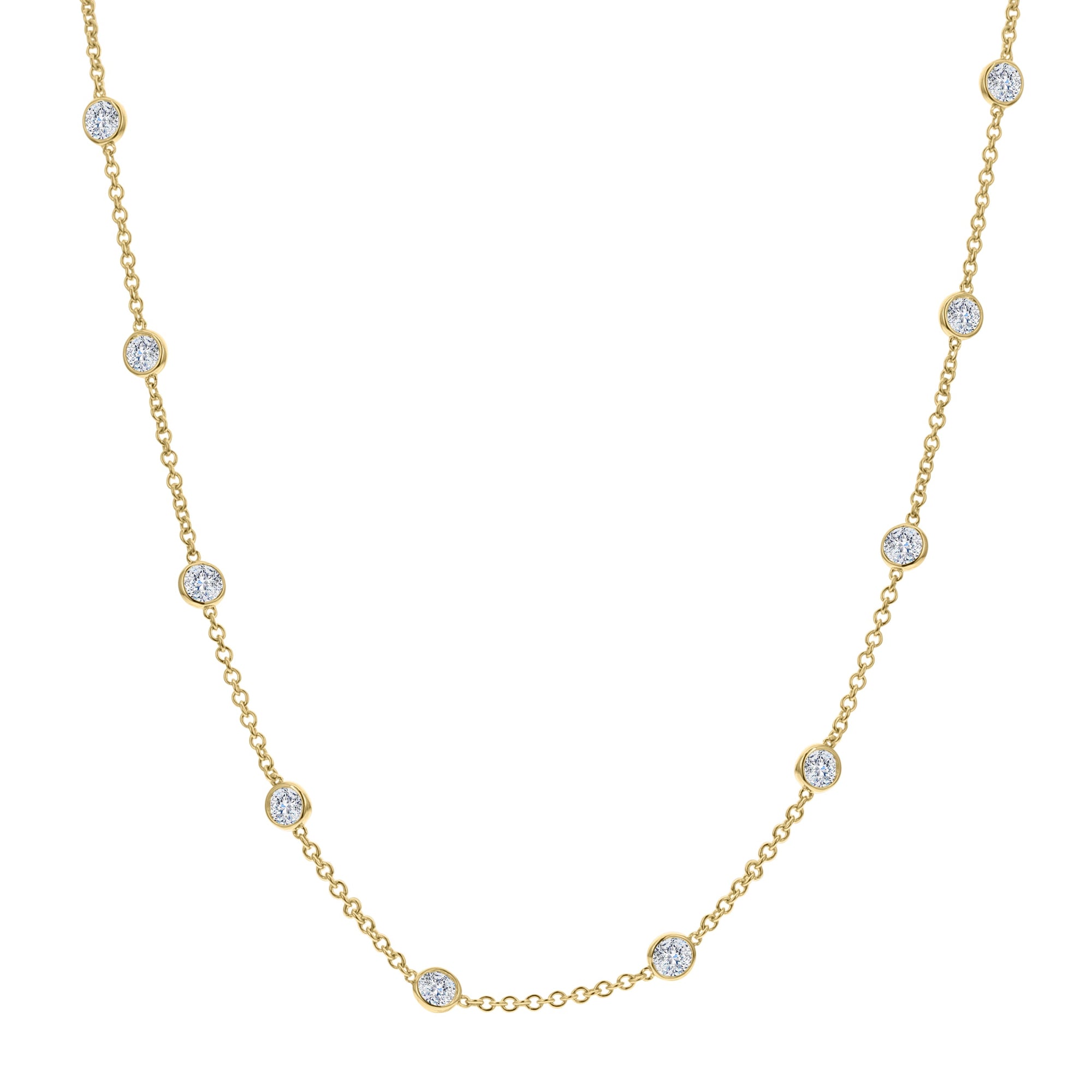 Round Diamond Necklace-Yellow
