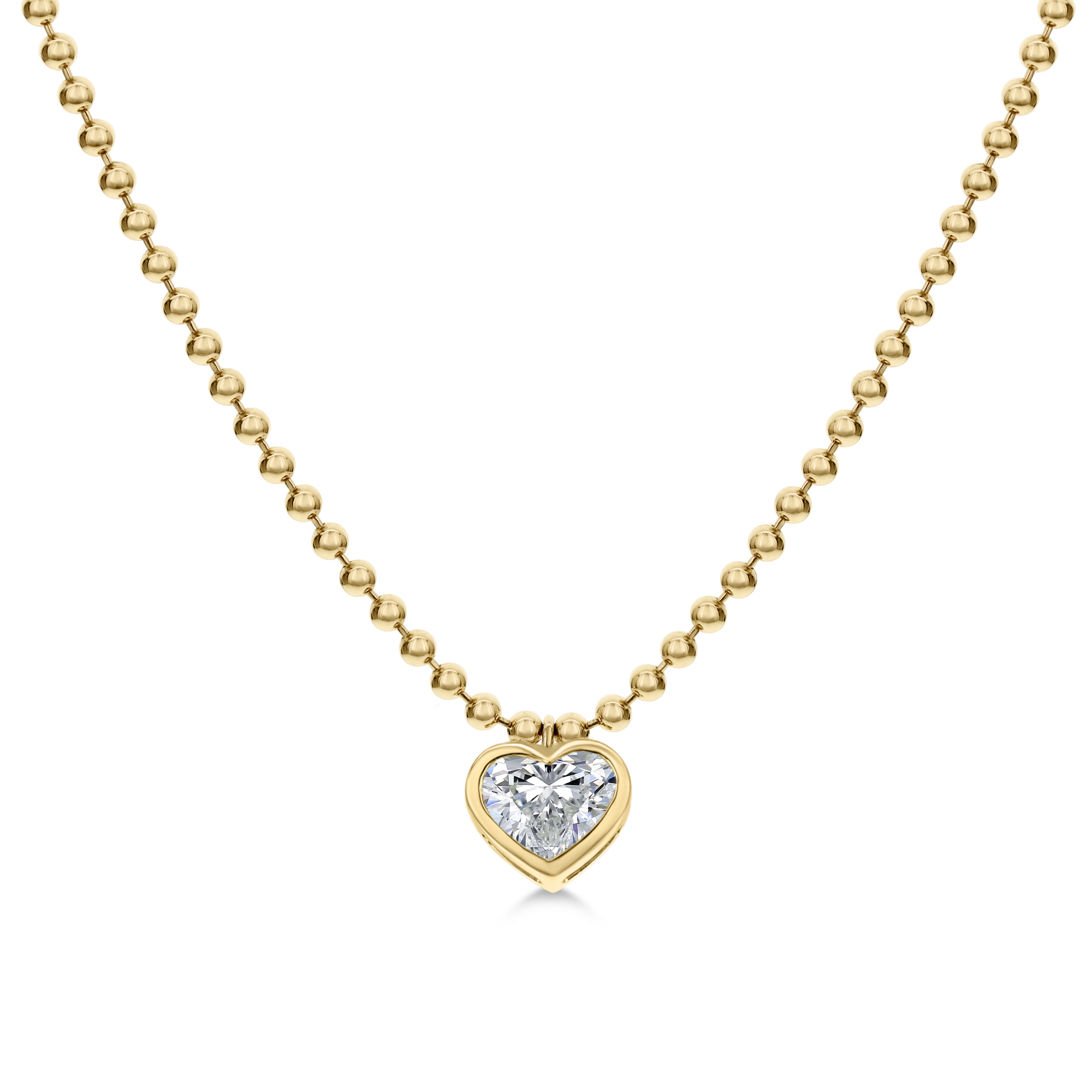 Heart Shape Diamond Pendant Necklace, 18K