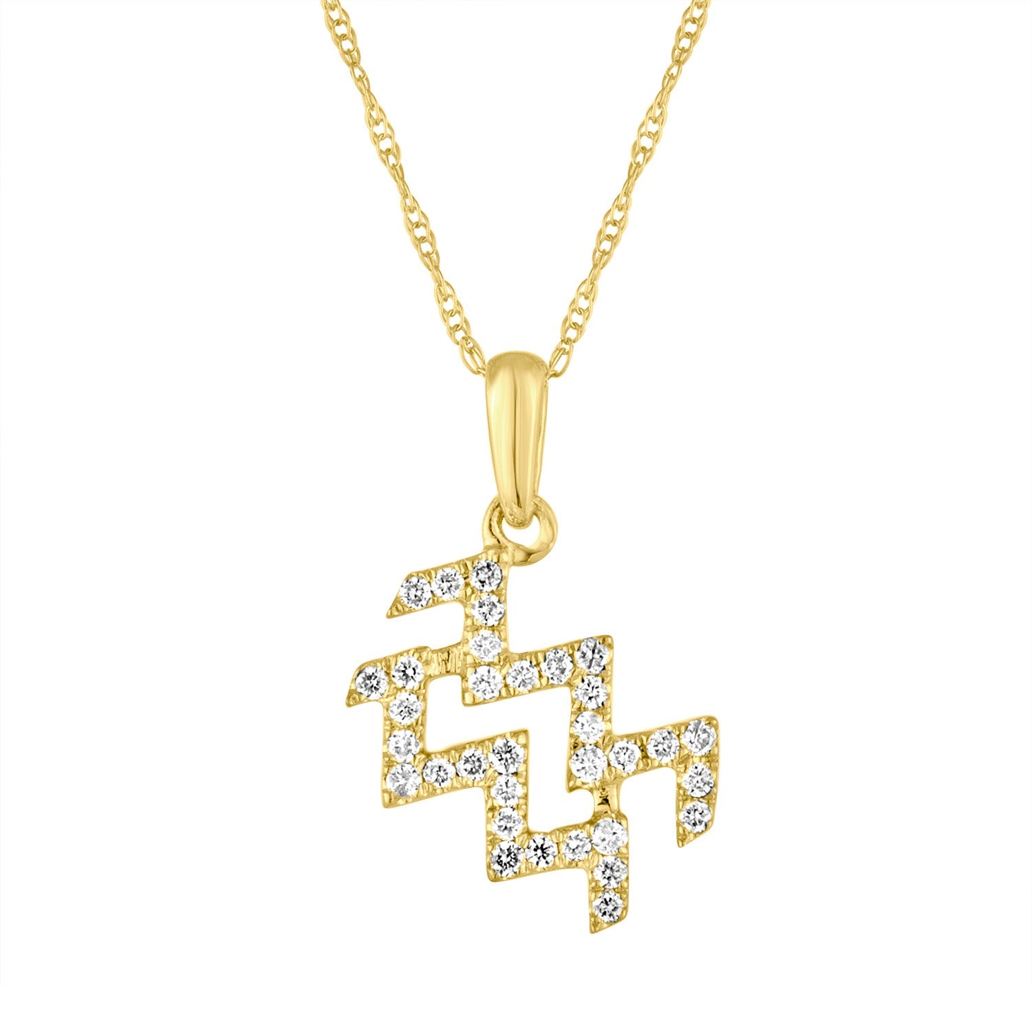 14K Gold Diamond Zodiac Necklace