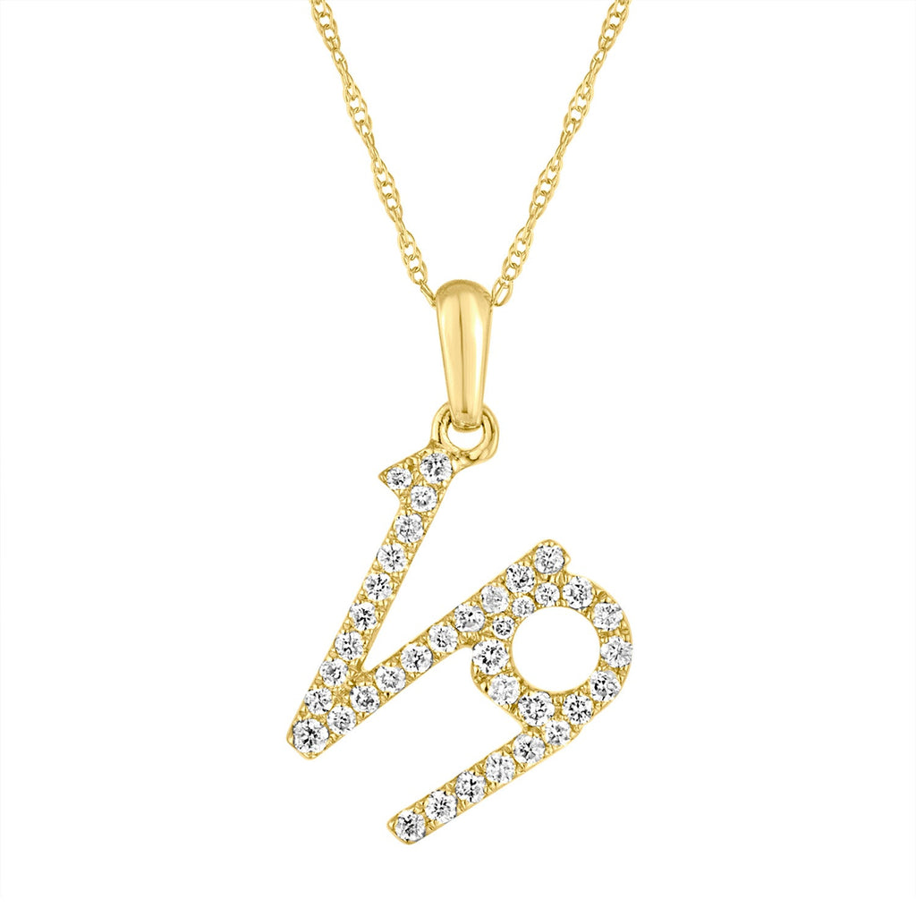 14K Gold Diamond Zodiac Necklace