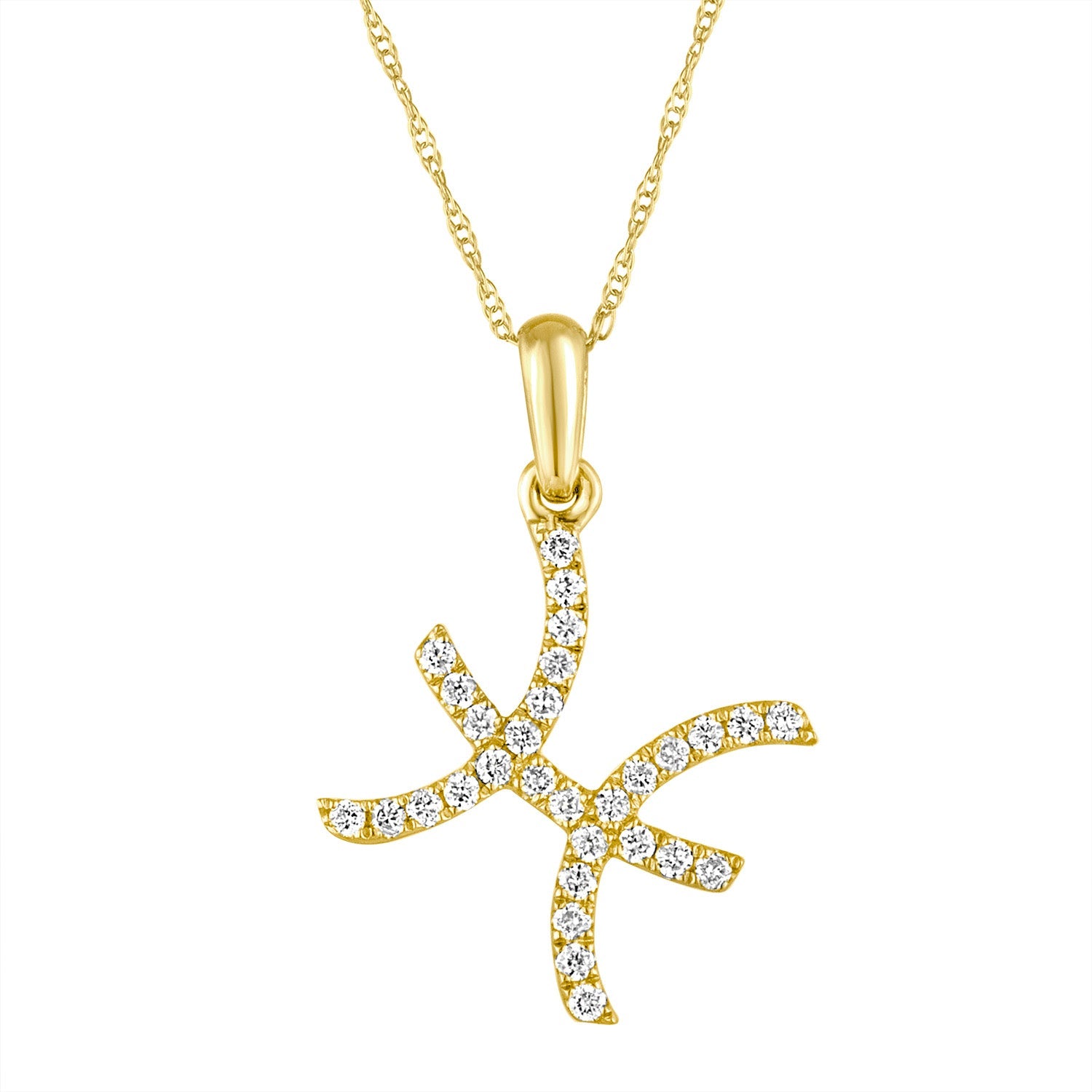 14K Gold Diamond Zodiac Necklace