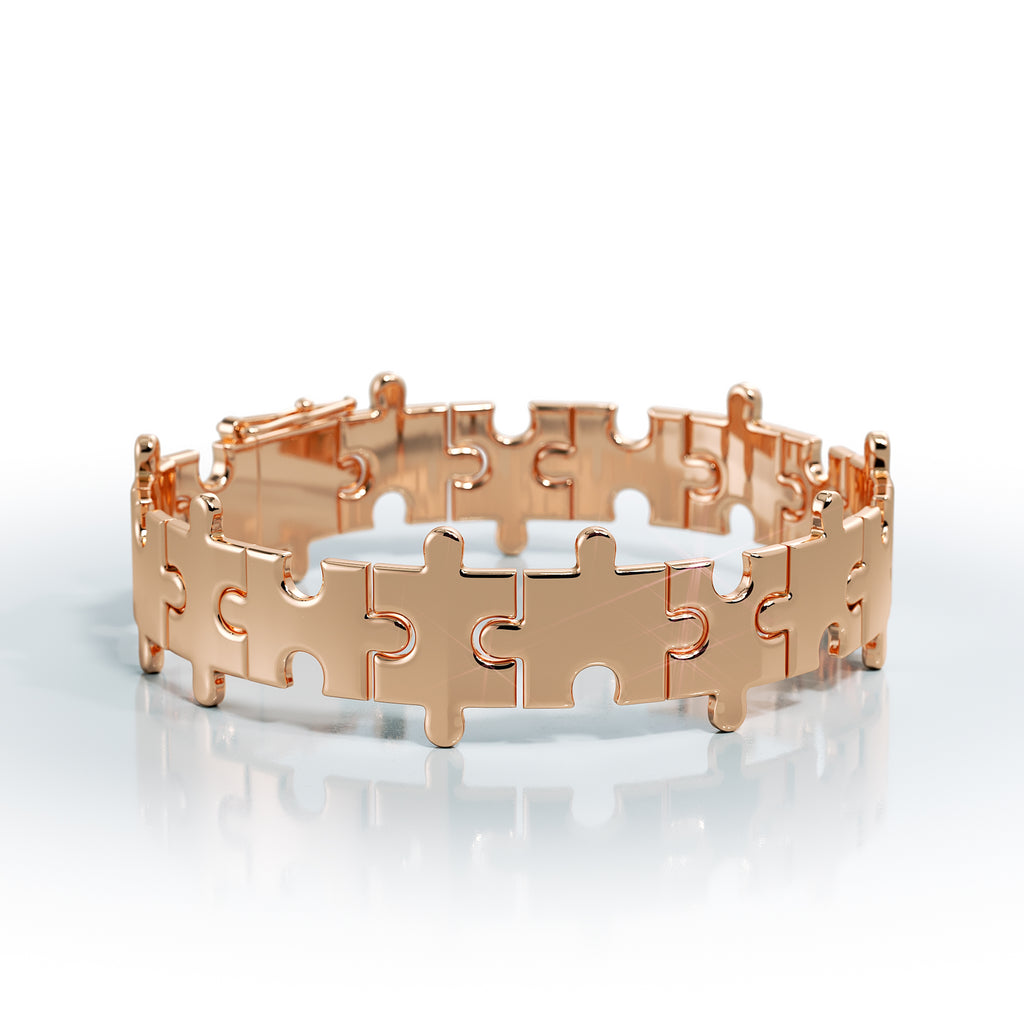Love Is a Puzzle Gold Bracelet 1/2" 18K