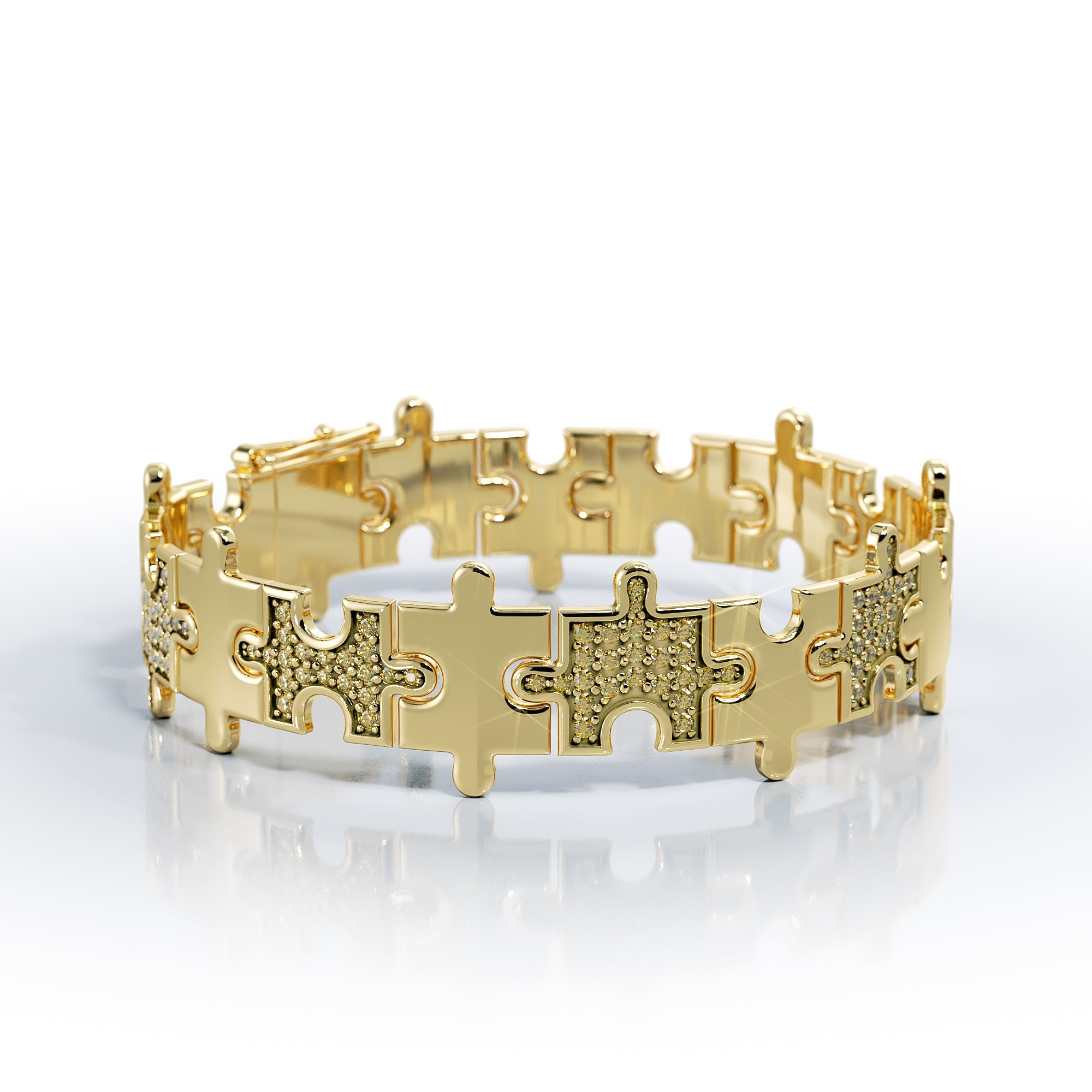 Love Is a Puzzle Alternating Diamond Bracelet 1/2