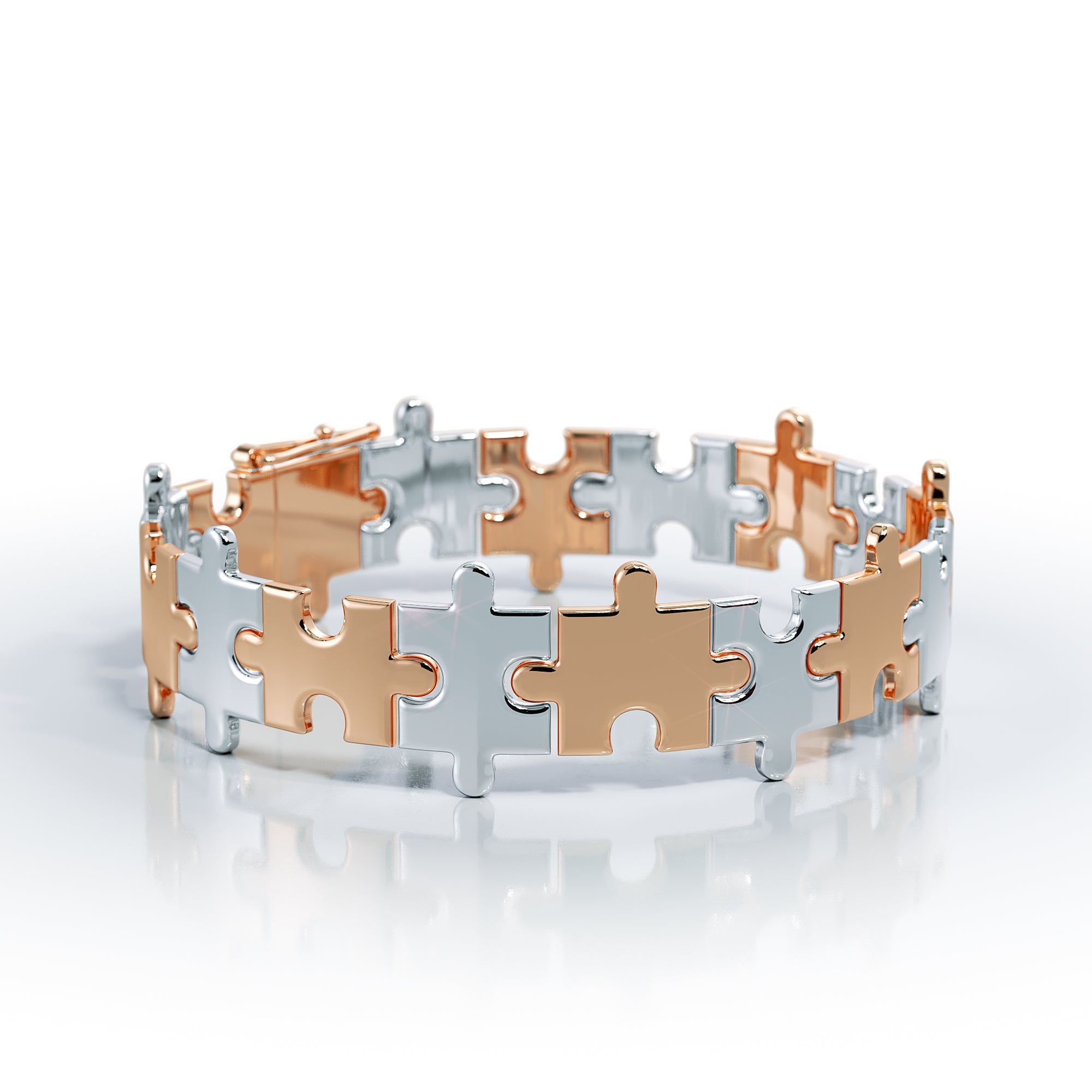 Love Is a Puzzle Gold Bracelet 1/2" 18K