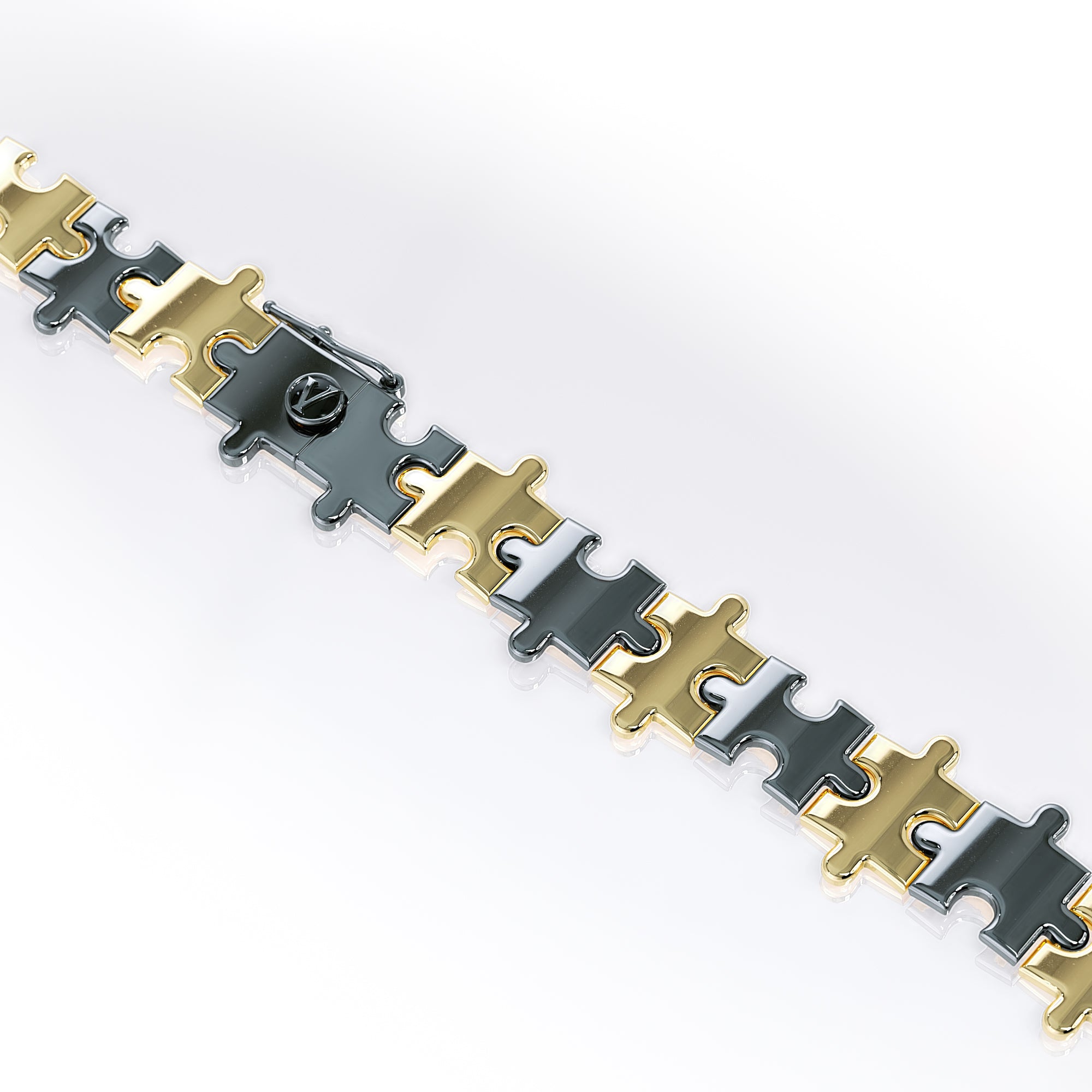 Love Is a Puzzle Gold Bracelet 1/2" 18K