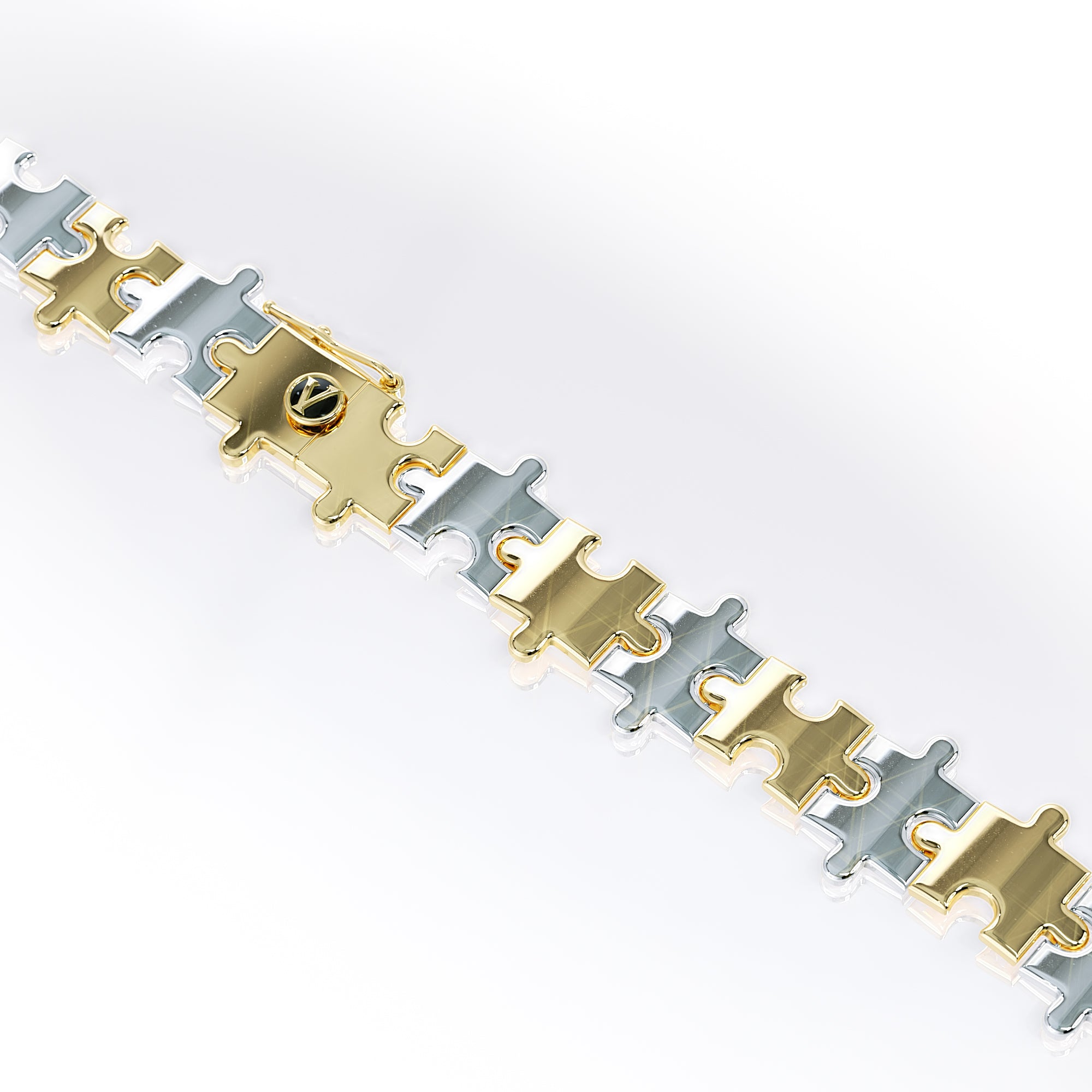 Love Is a Puzzle Gold Bracelet 1/2" 18K