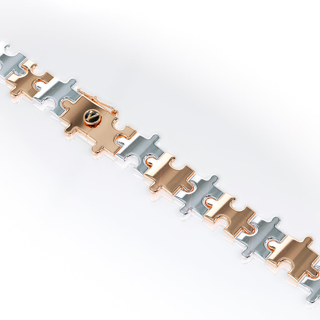 Love Is a Puzzle Gold Bracelet 1/2" 18K