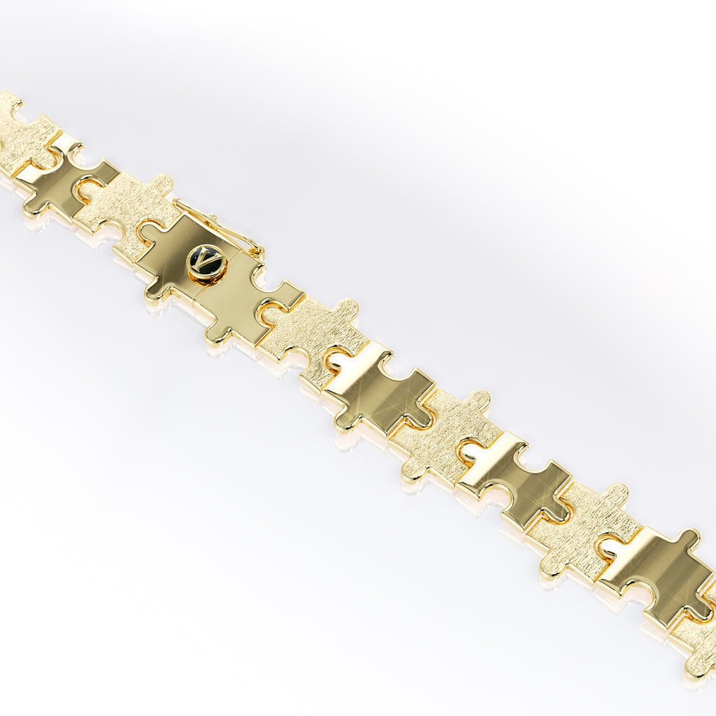 Love Is a Puzzle Gold Bracelet 1/2" 18K