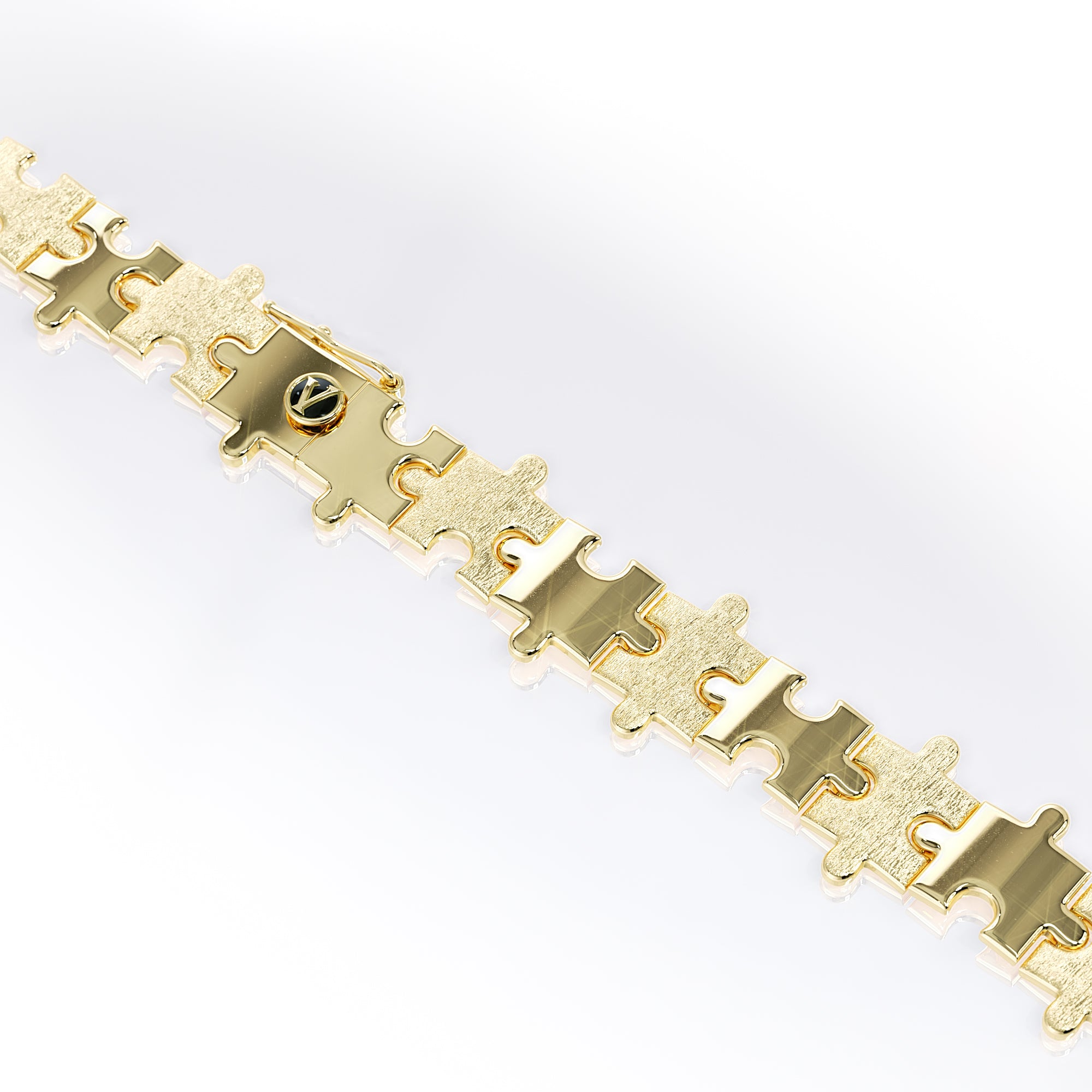 Love Is a Puzzle Gold Bracelet 1/2" 18K