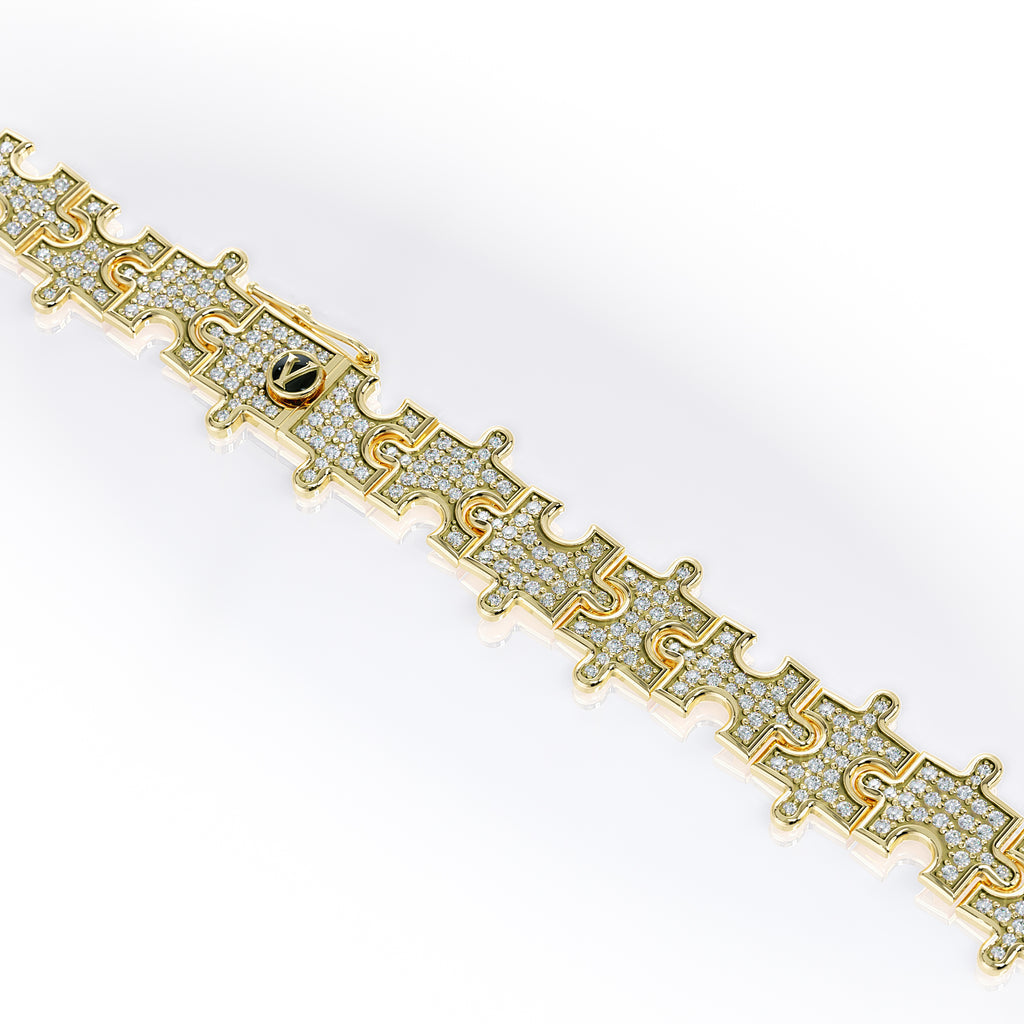 Love Is a Puzzle Diamond Bracelet 3/8" 18K