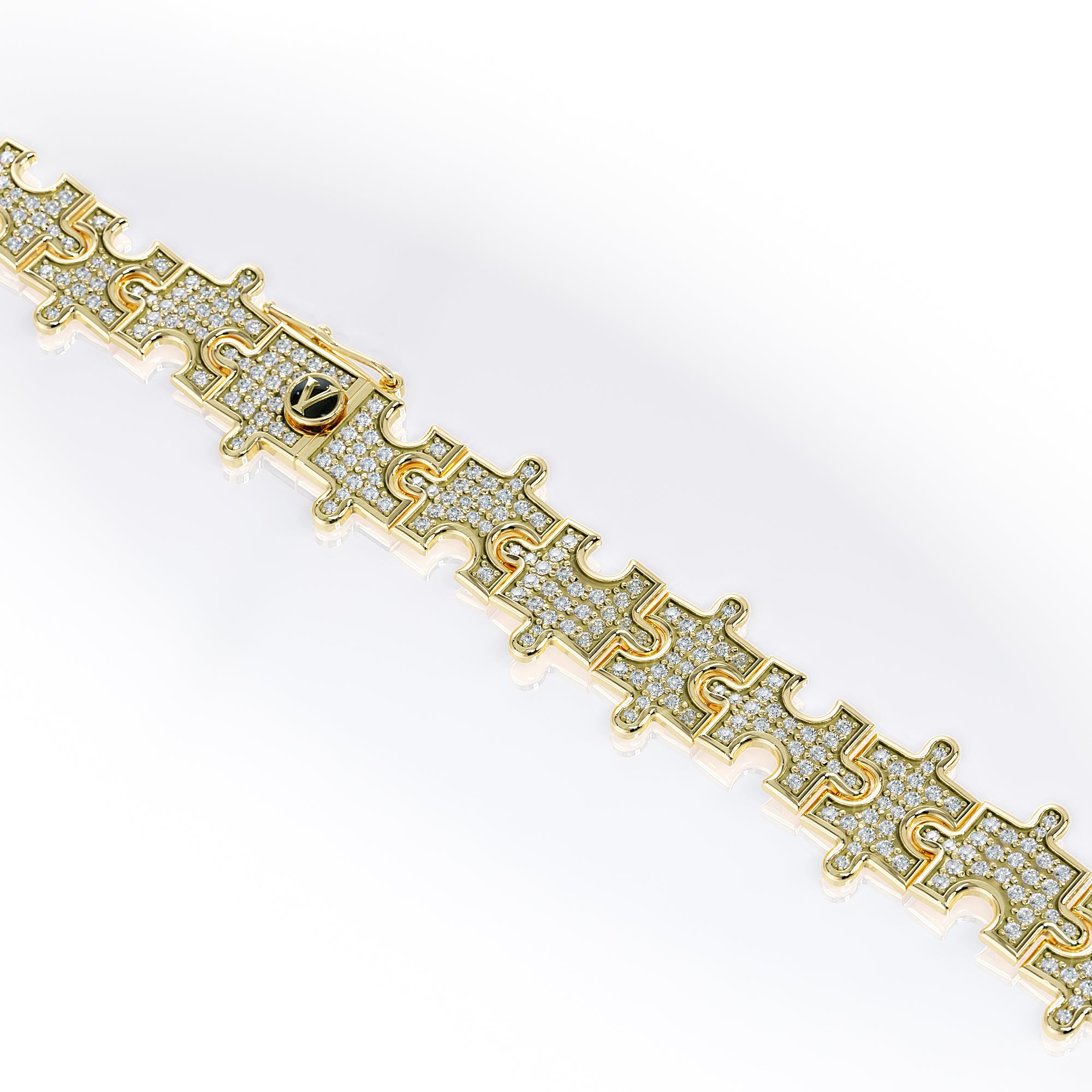 Love Is a Puzzle Diamond Bracelet 1/2" 18K