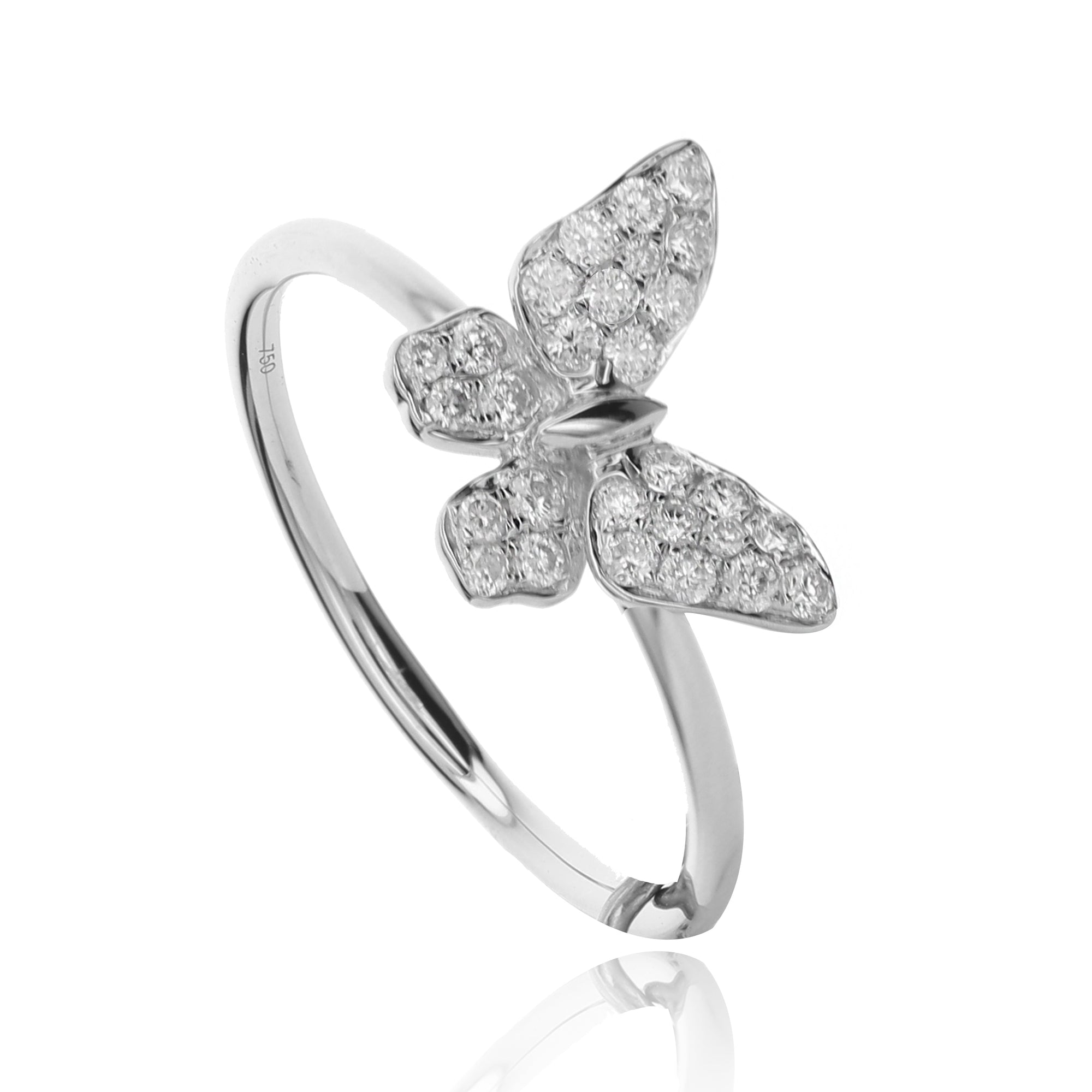 Butterfly Round Diamond Ring-