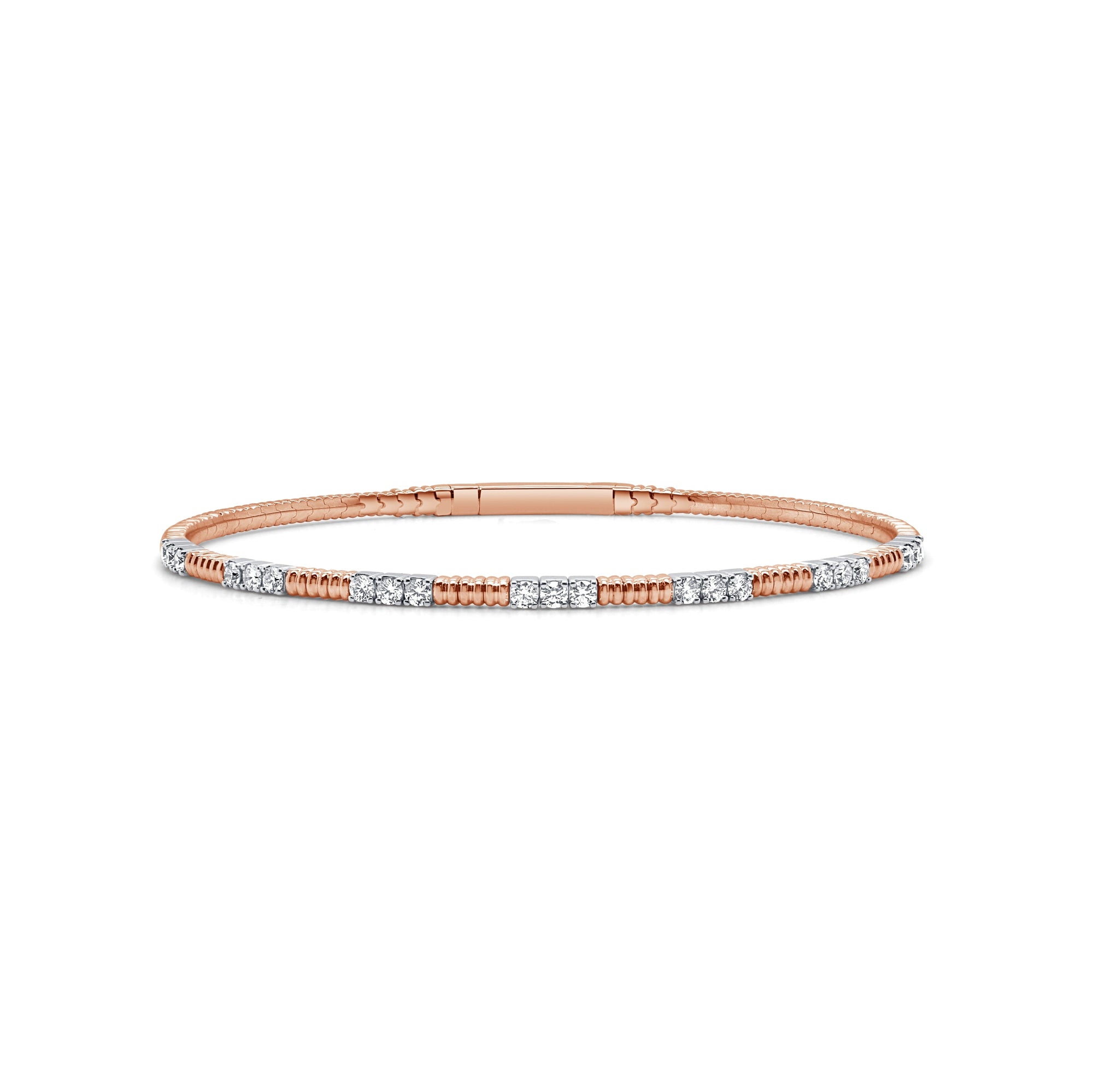 14K Yellow Gold Diamond Flexible Bangle