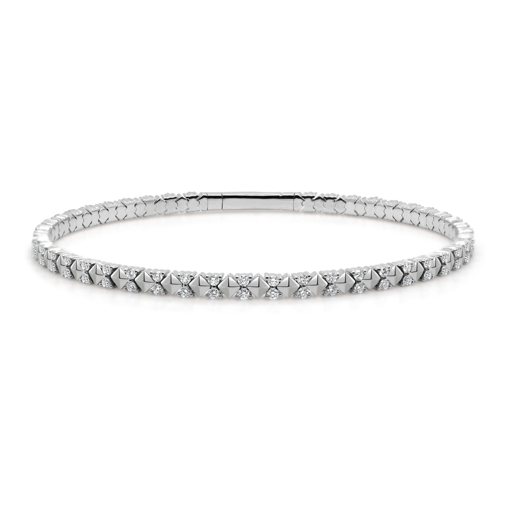 14K Gold Diamond Flexible Bangle
