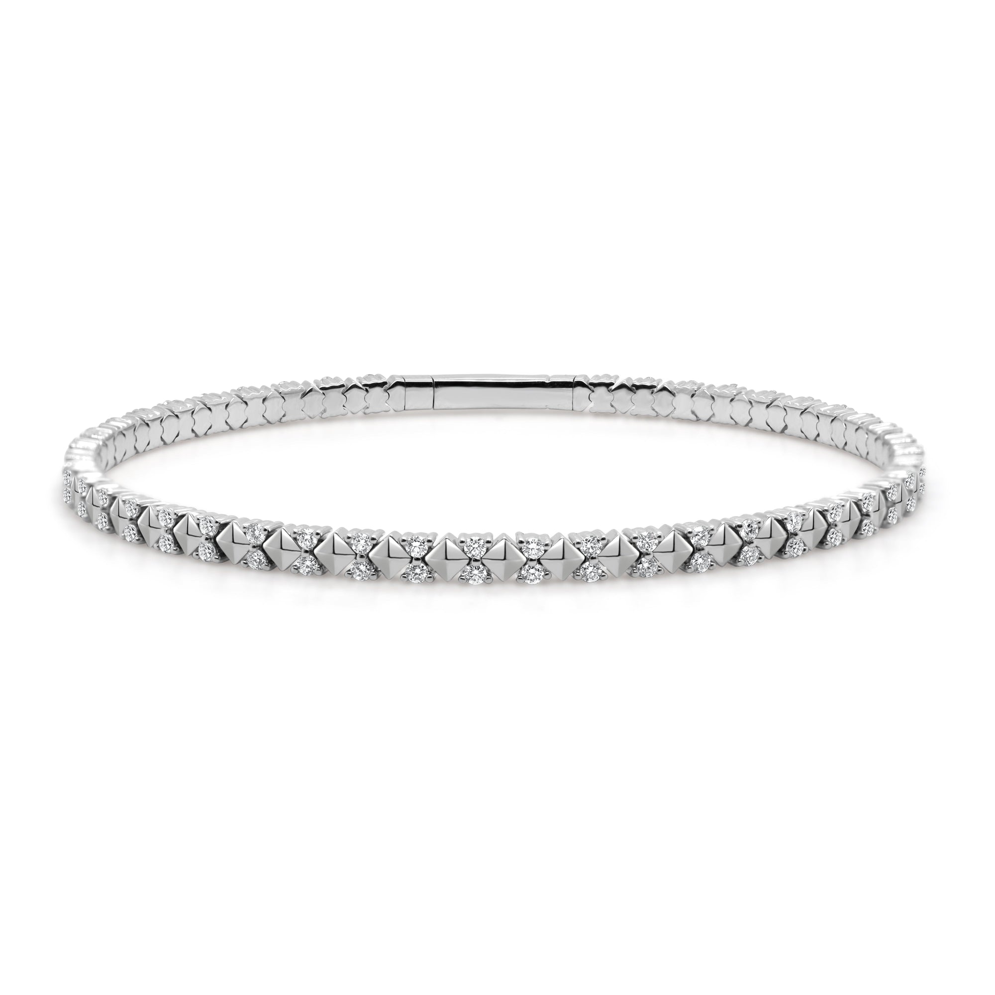 14K Gold Diamond Flexible Bangle