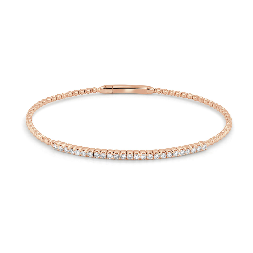 14K Gold Diamond Flexible Bangle