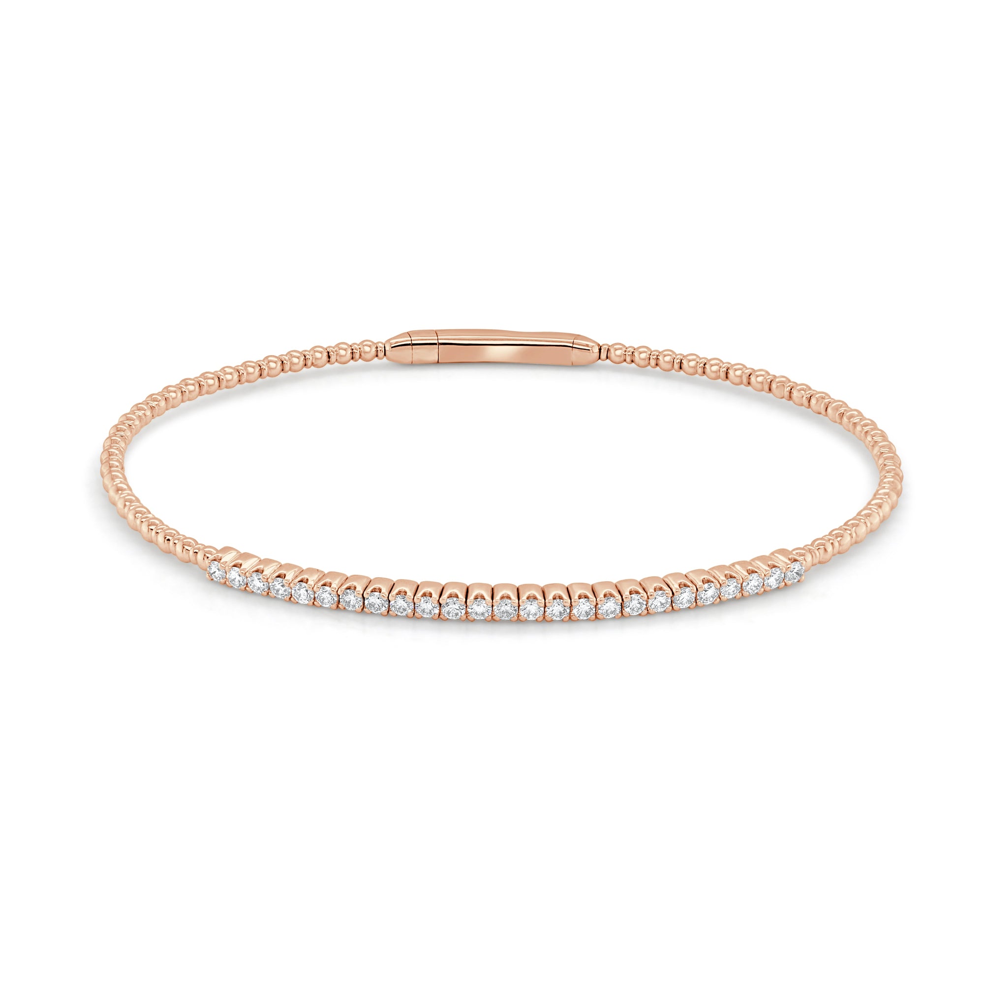 14K Gold Diamond Flexible Bangle