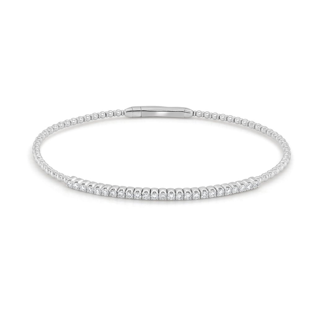 14K Gold Diamond Flexible Bangle